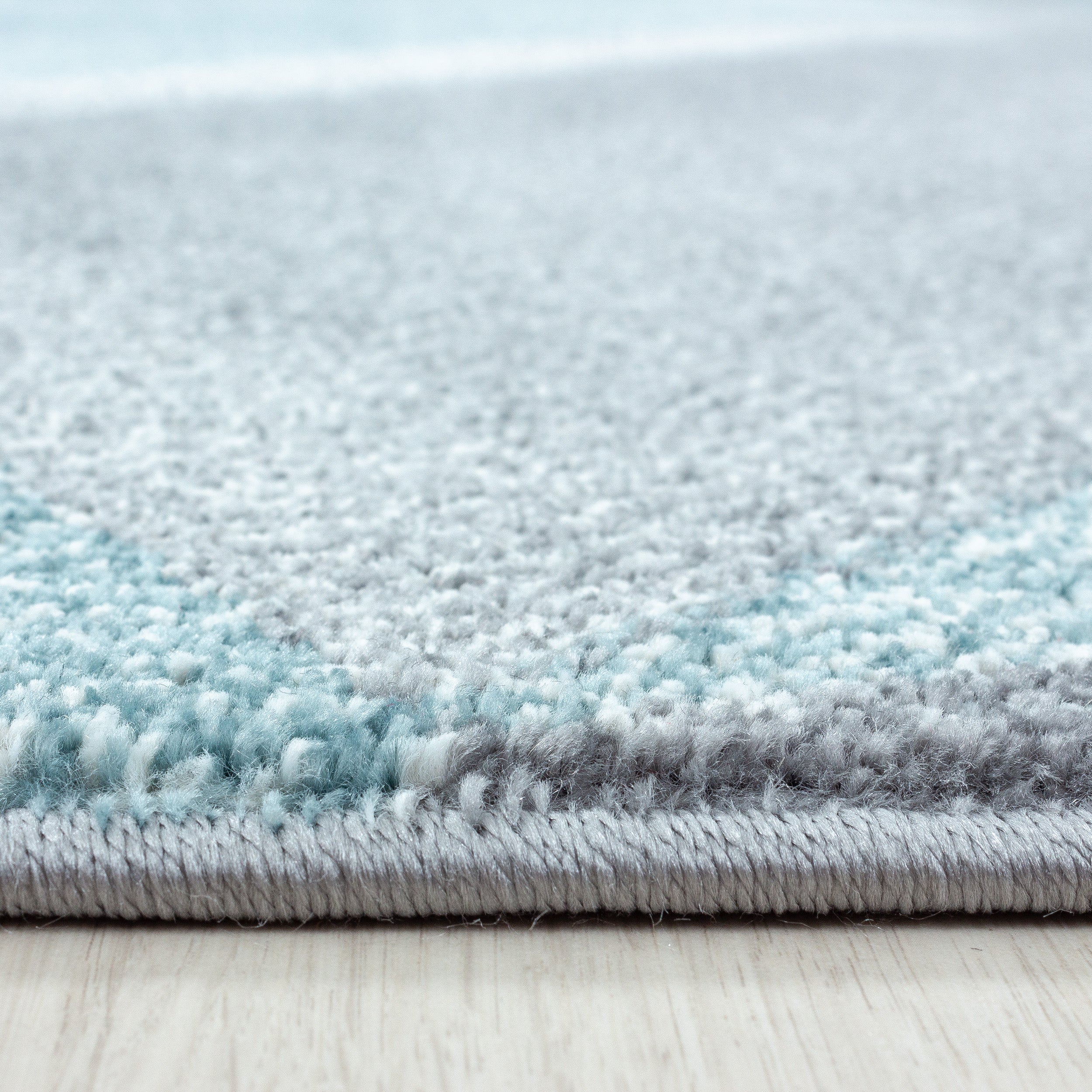 Blauw Tapijt Laagpolig Vloerkleed Omid Modern Geometry - Omid Carpets