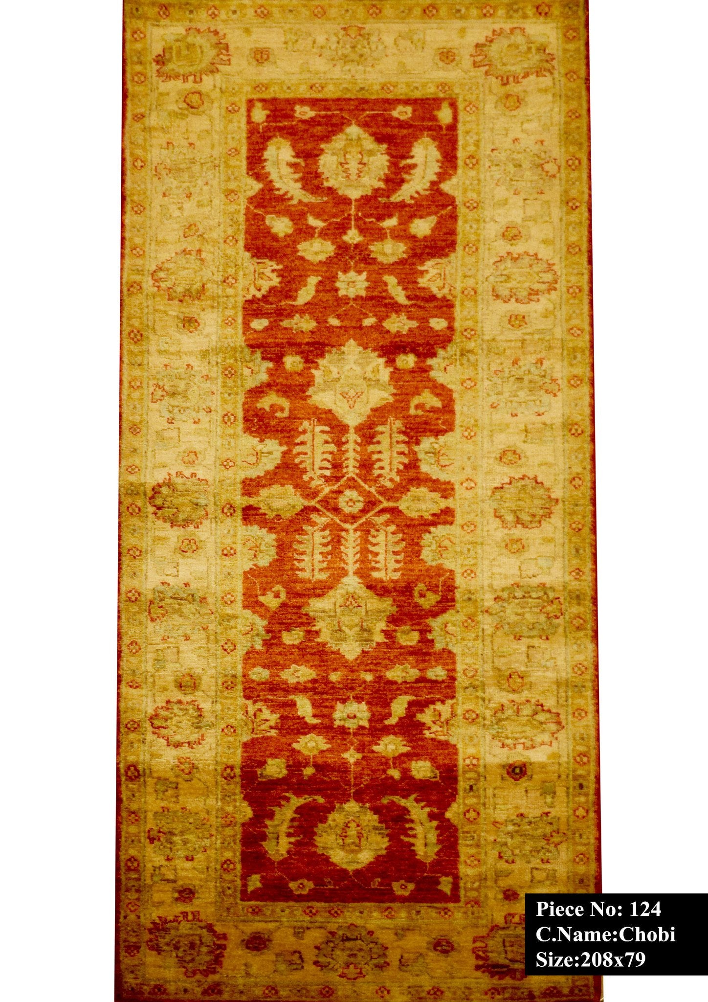 Rode Ziegler Gang Tapijt 208x79 - Omid Carpets