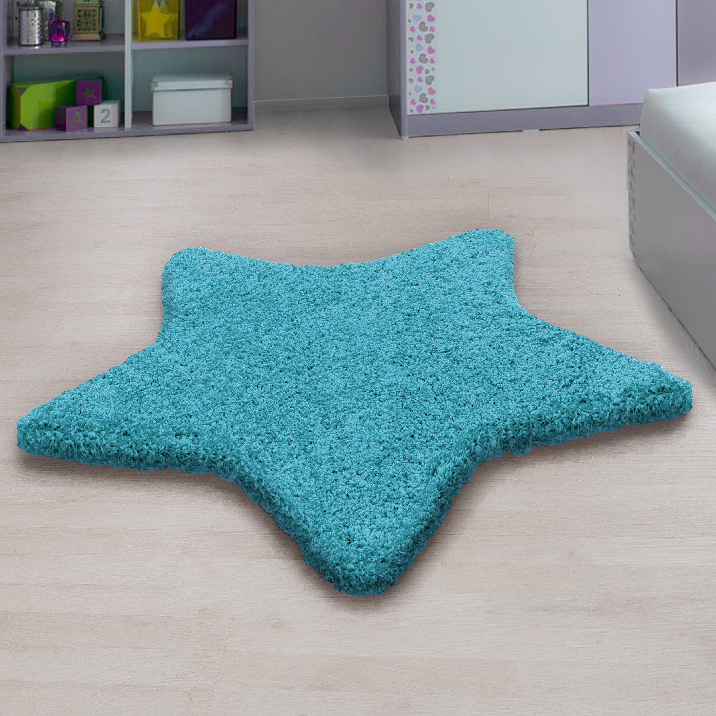 Kindertapijt Omid Stervorm Blauw Vloerkleed - Omid Carpets