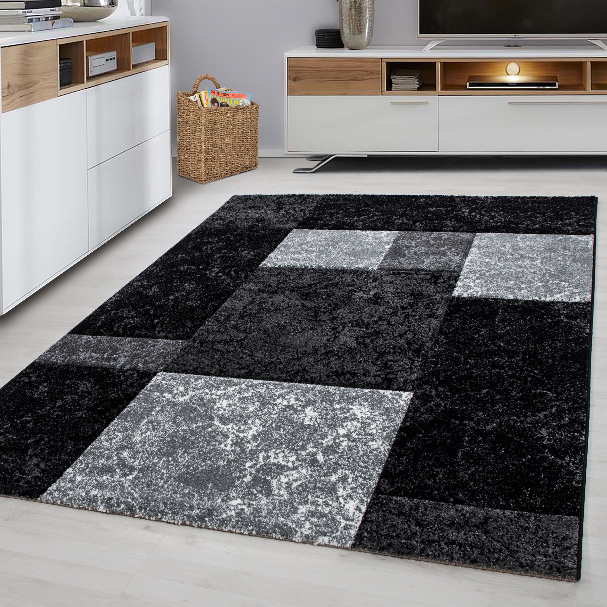 Grijs Tapijt Laagpolig Vloerkleed Omid Modern Vibes - Omid Carpets