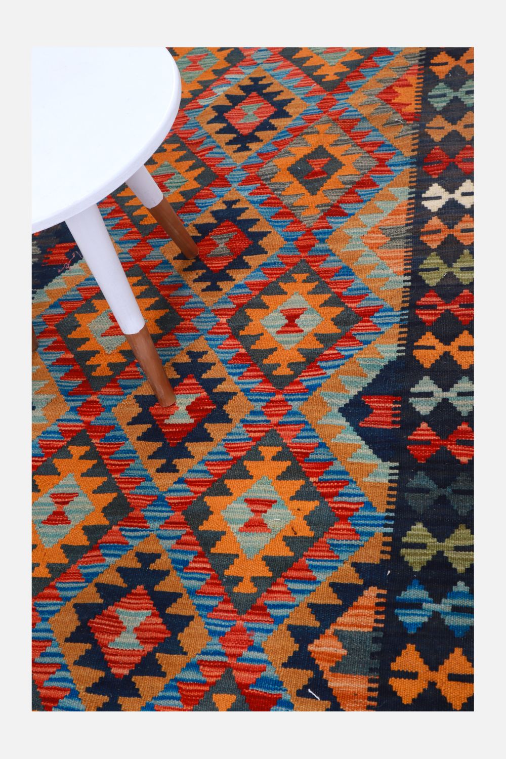 Kleurrijk Tapijt Laagpolig Handgeweven Wollen Vloerkleed - Omid Afghan Kelim 196x105