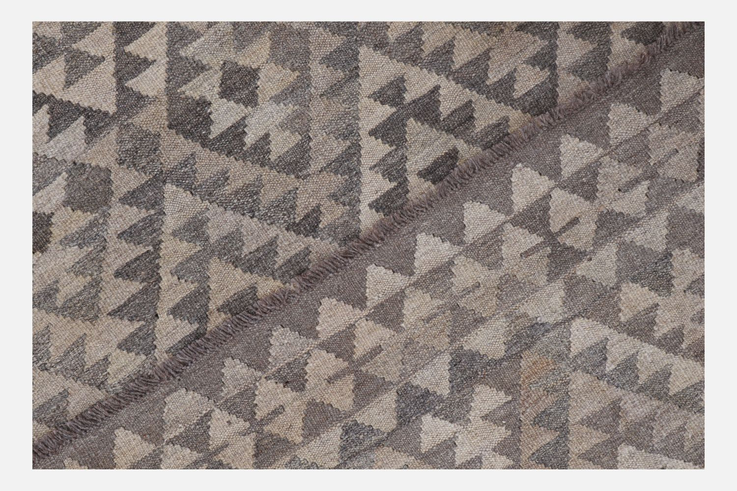 Beige Tapijt Laagpolig Handgeweven Wollen Vloerkleed - Omid Afghan Natural Kelim 287x208