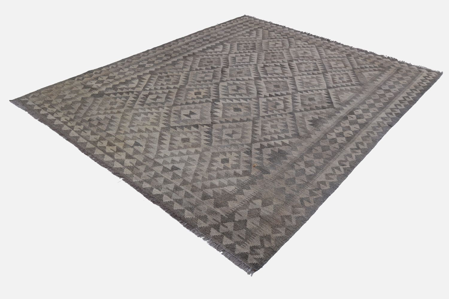 Beige Tapijt Laagpolig Handgeweven Wollen Vloerkleed - Omid Afghan Natural Kelim 237x170