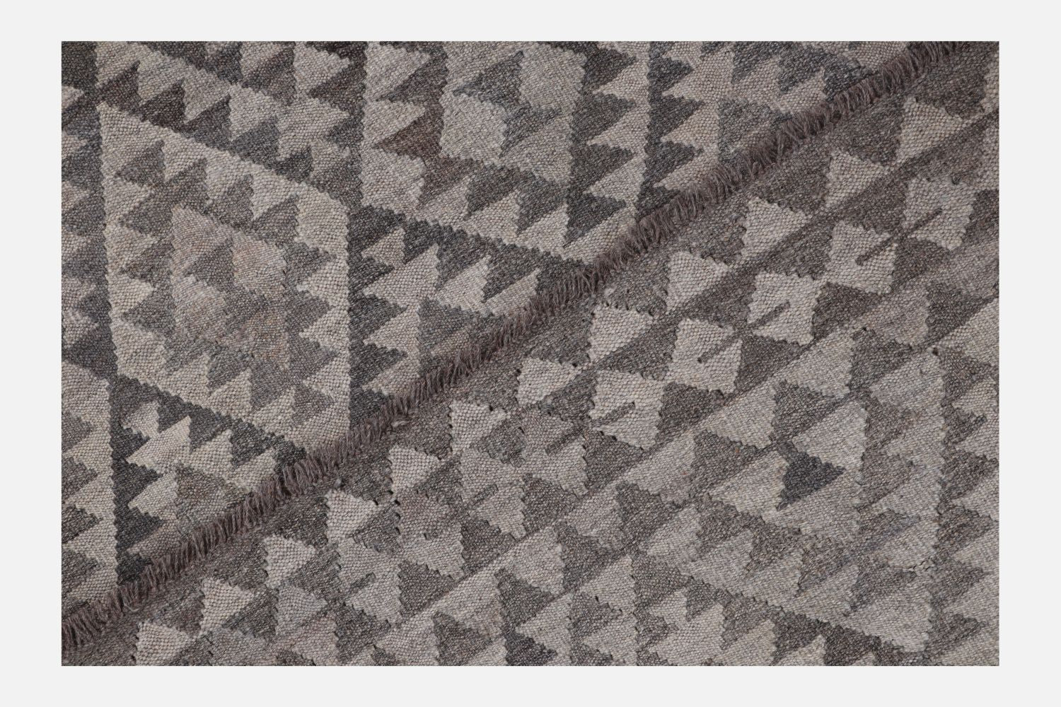 Beige Tapijt Laagpolig Handgeweven Wollen Vloerkleed - Omid Afghan Natural Kelim 237x170