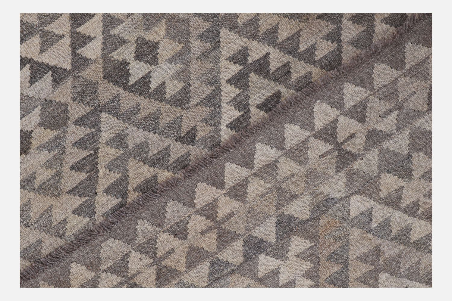 Beige Tapijt Laagpolig Handgeweven Wollen Vloerkleed - Omid Afghan Natural Kelim 246x171