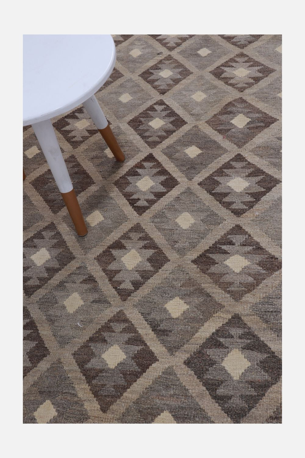 Beige Tapijt Laagpolig Handgeweven Wollen Vloerkleed - Omid Afghan Natural Kelim 234x168