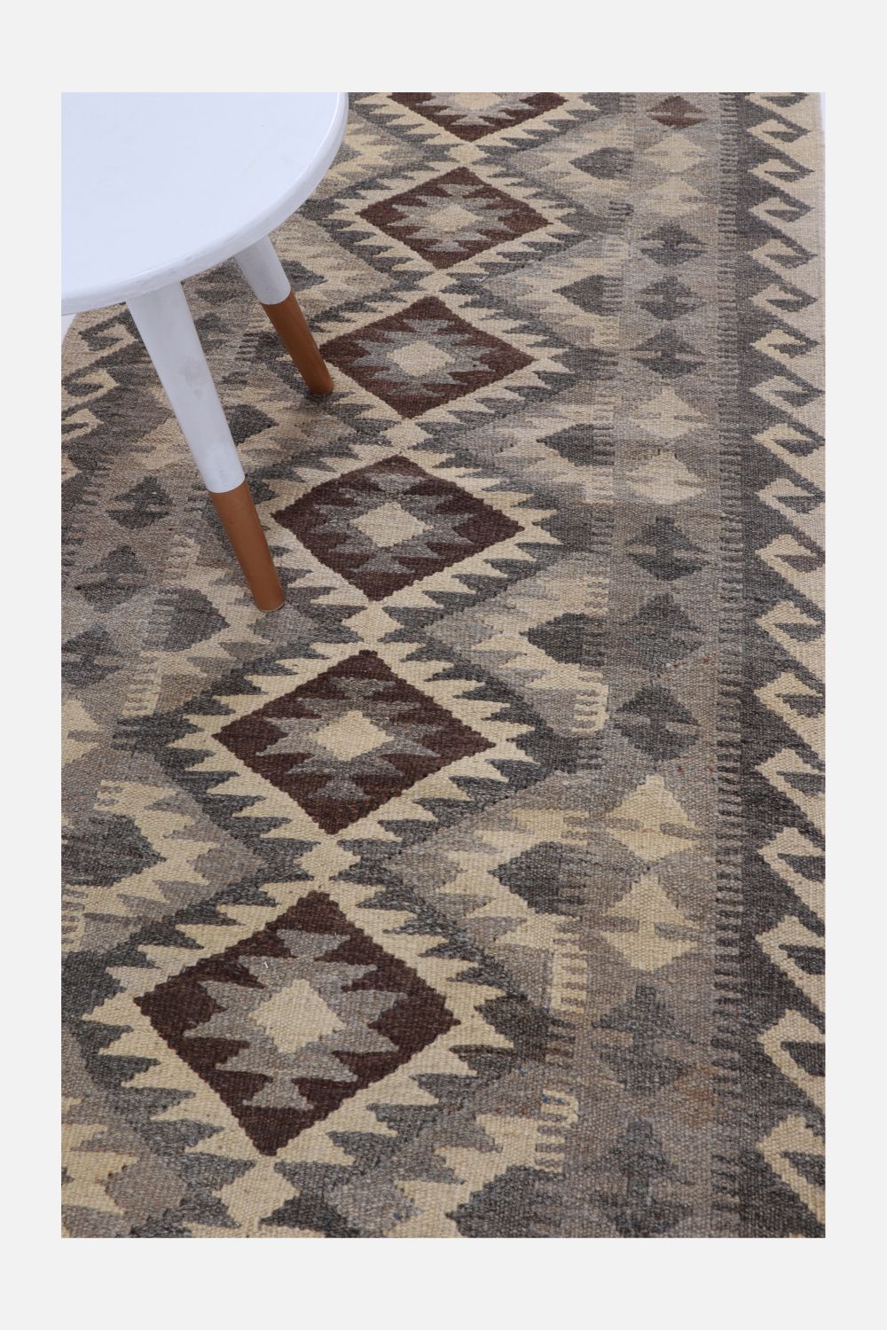 Beige Tapijt Laagpolig Handgeweven Wollen Vloerkleed - Omid Afghan Natural Kelim 292x84