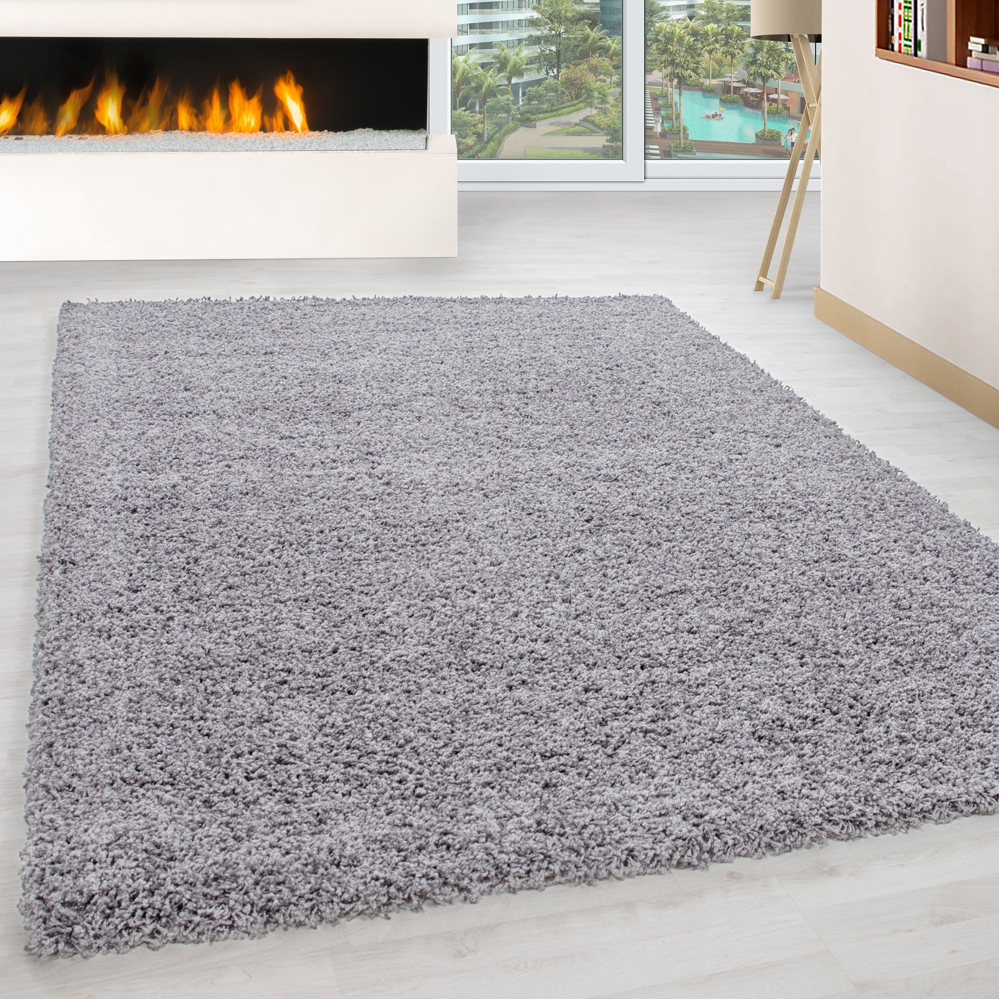 Lichtgrijs Tapijt Hoogpolig Vloerkleed - Omid Essential - Omid Carpets