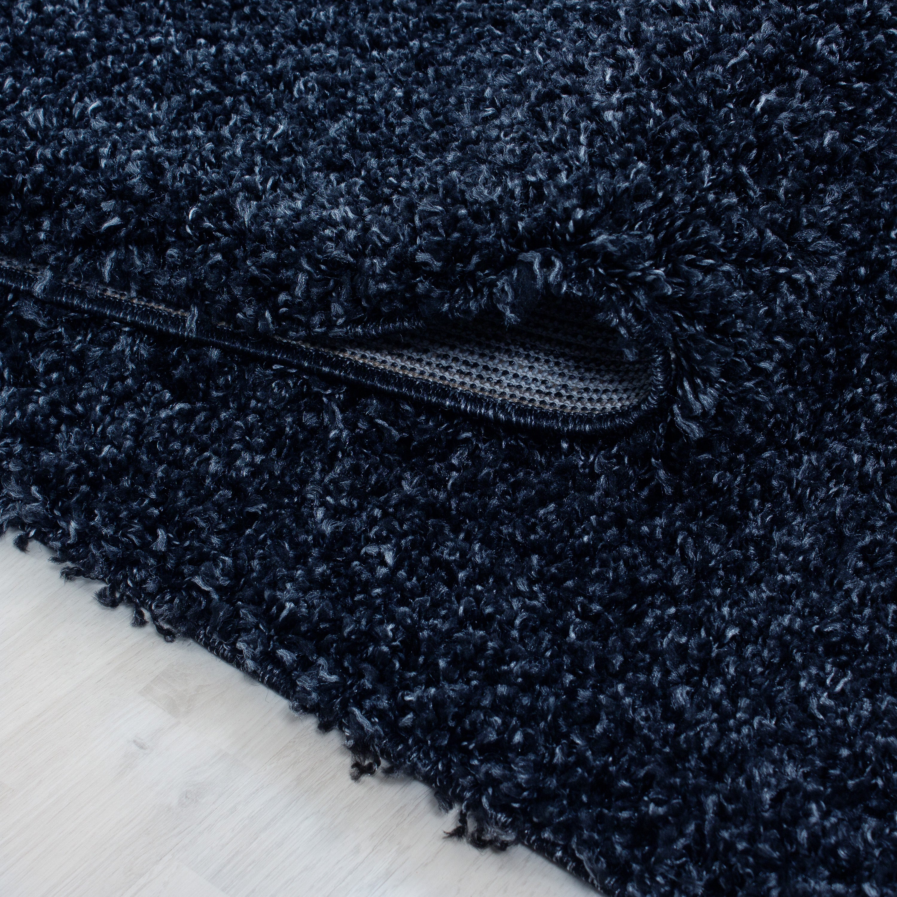 Donkerblauw Tapijt Hoogpolig Vloerkleed - Omid Essential - Omid Carpets