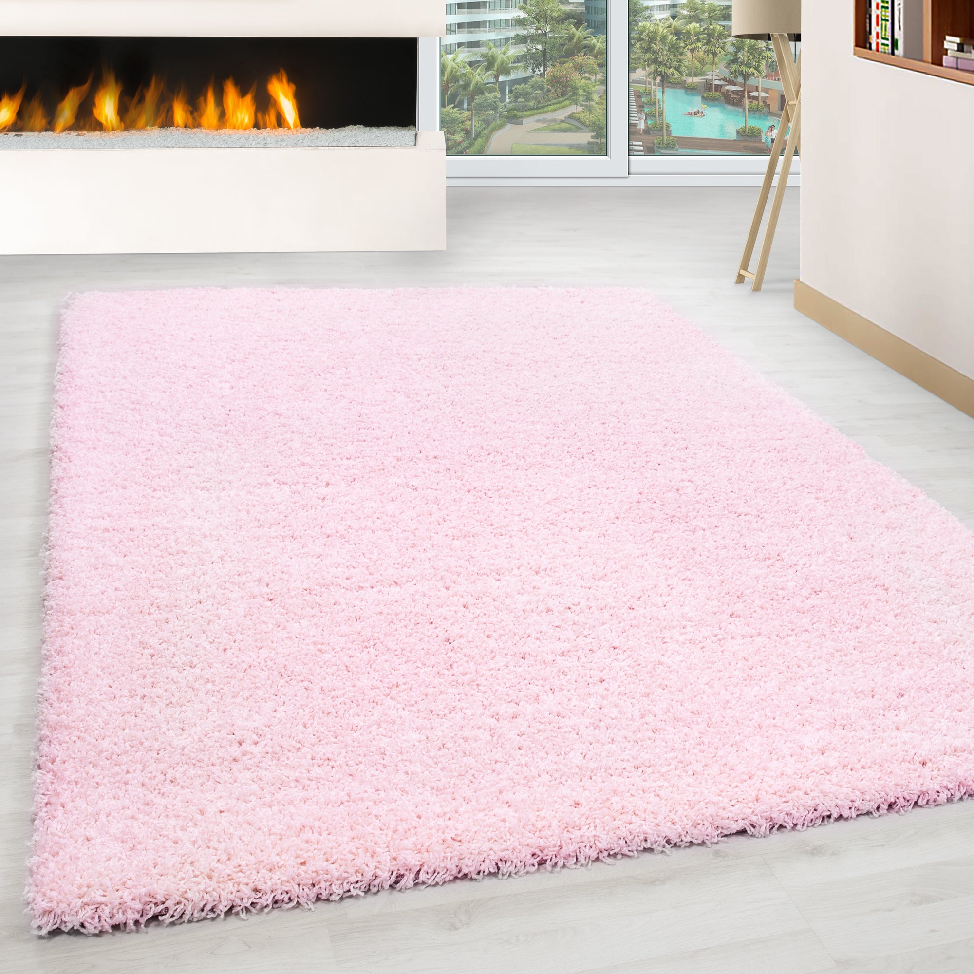 Roos Tapijt Hoogpolig Vloerkleed - Omid Essential - Omid Carpets