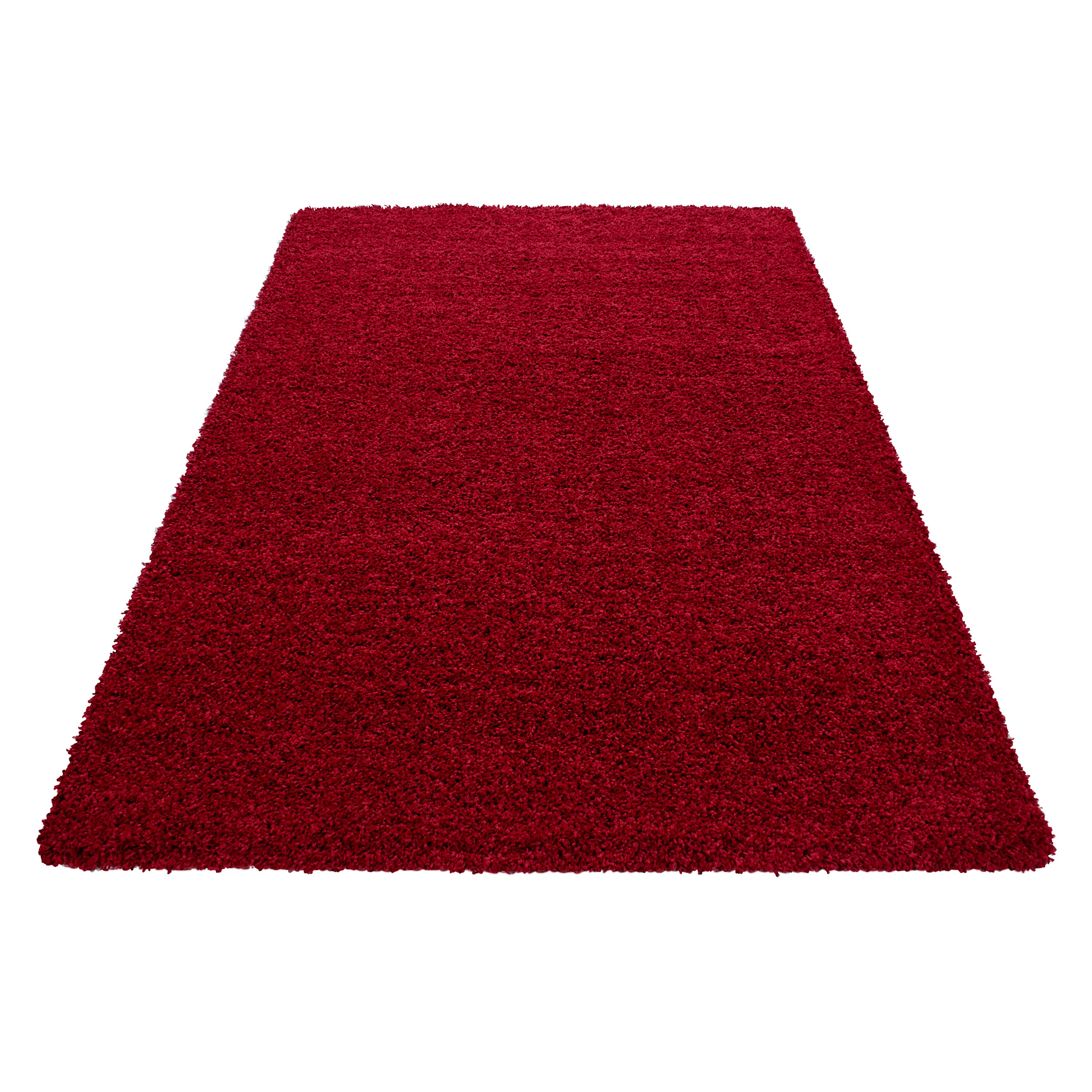 Rood Tapijt Hoogpolig Vloerkleed - Omid Essential - Omid Carpets