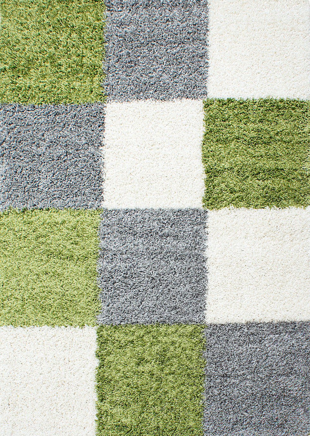 Groen Tapijt Hoogpolig Vloerkleed - Omid Essential Blokjes - Omid Carpets
