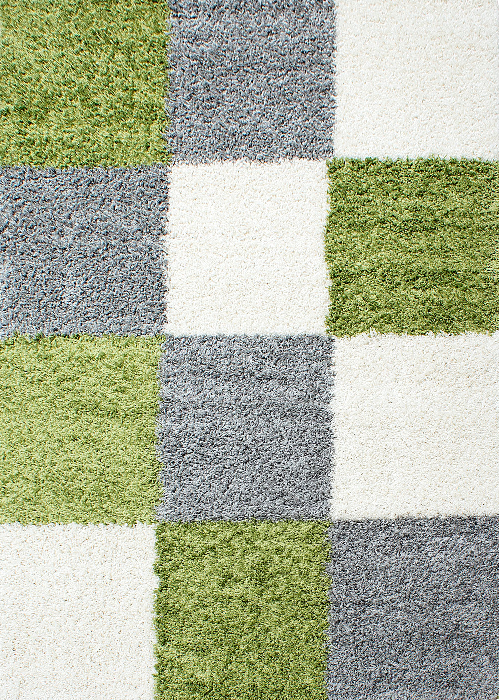 Groen Tapijt Hoogpolig Vloerkleed - Omid Essential Blokjes - Omid Carpets