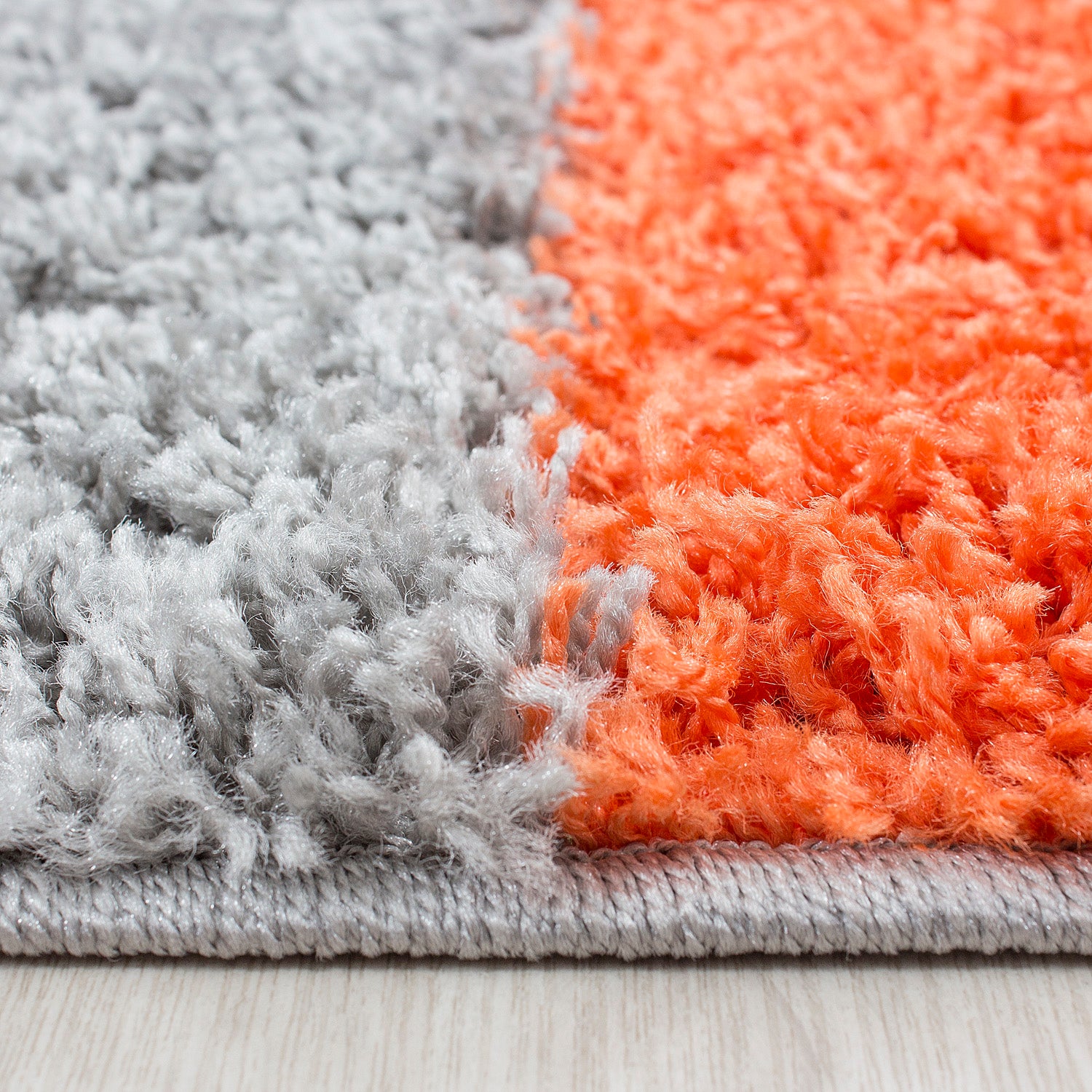 Oranje Tapijt Hoogpolig Vloerkleed - Omid Essential Blokjes - Omid Carpets