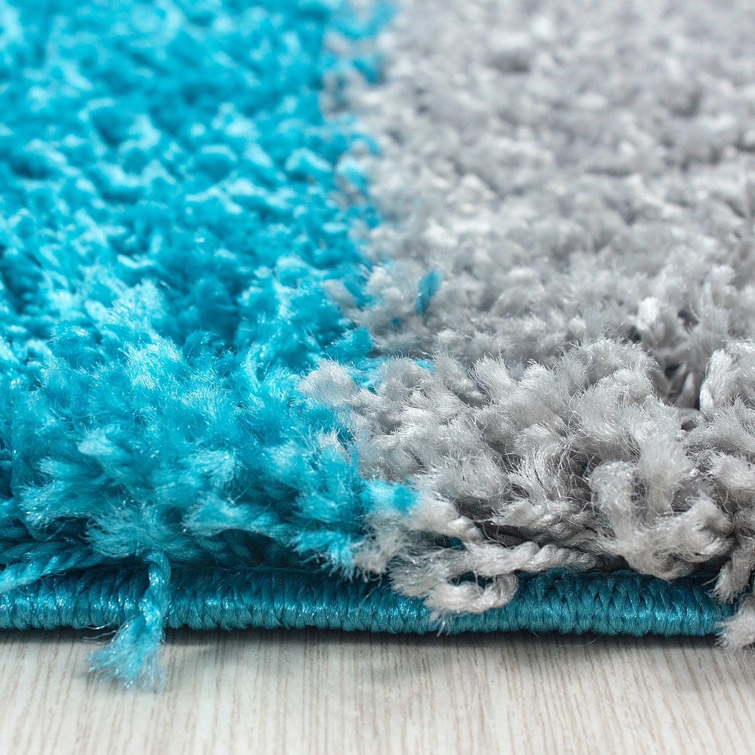 Turquoise Tapijt Hoogpolig Vloerkleed - Omid Essential Blokjes - Omid Carpets