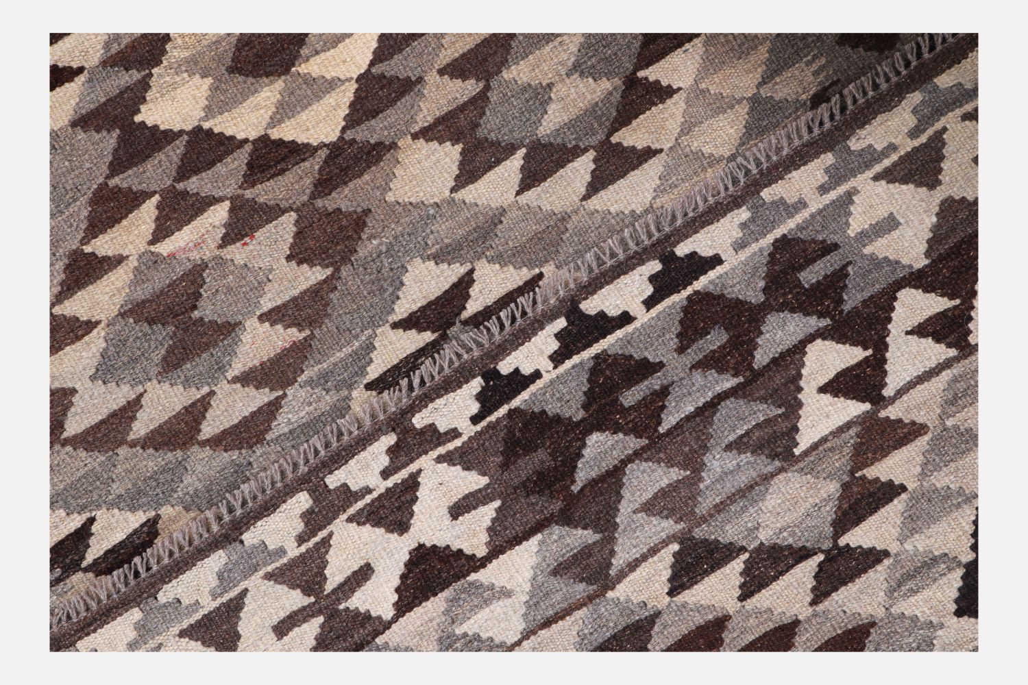 Beige Tapijt Laagpolig Handgeweven Wollen Vloerkleed - Omid Afghan Natural Kelim 234x159