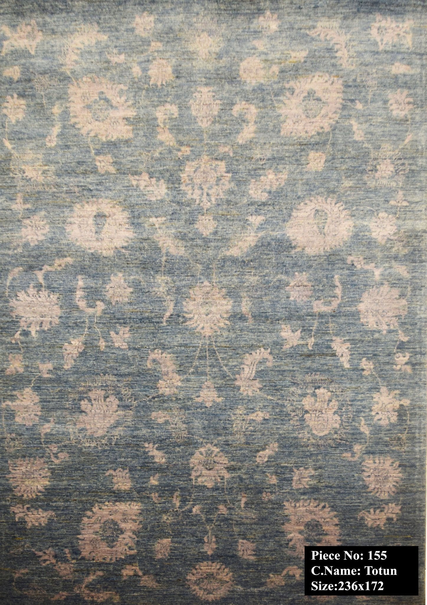 Saffierblauwe TwoTone Tapijt 236x172 - Omid Carpets
