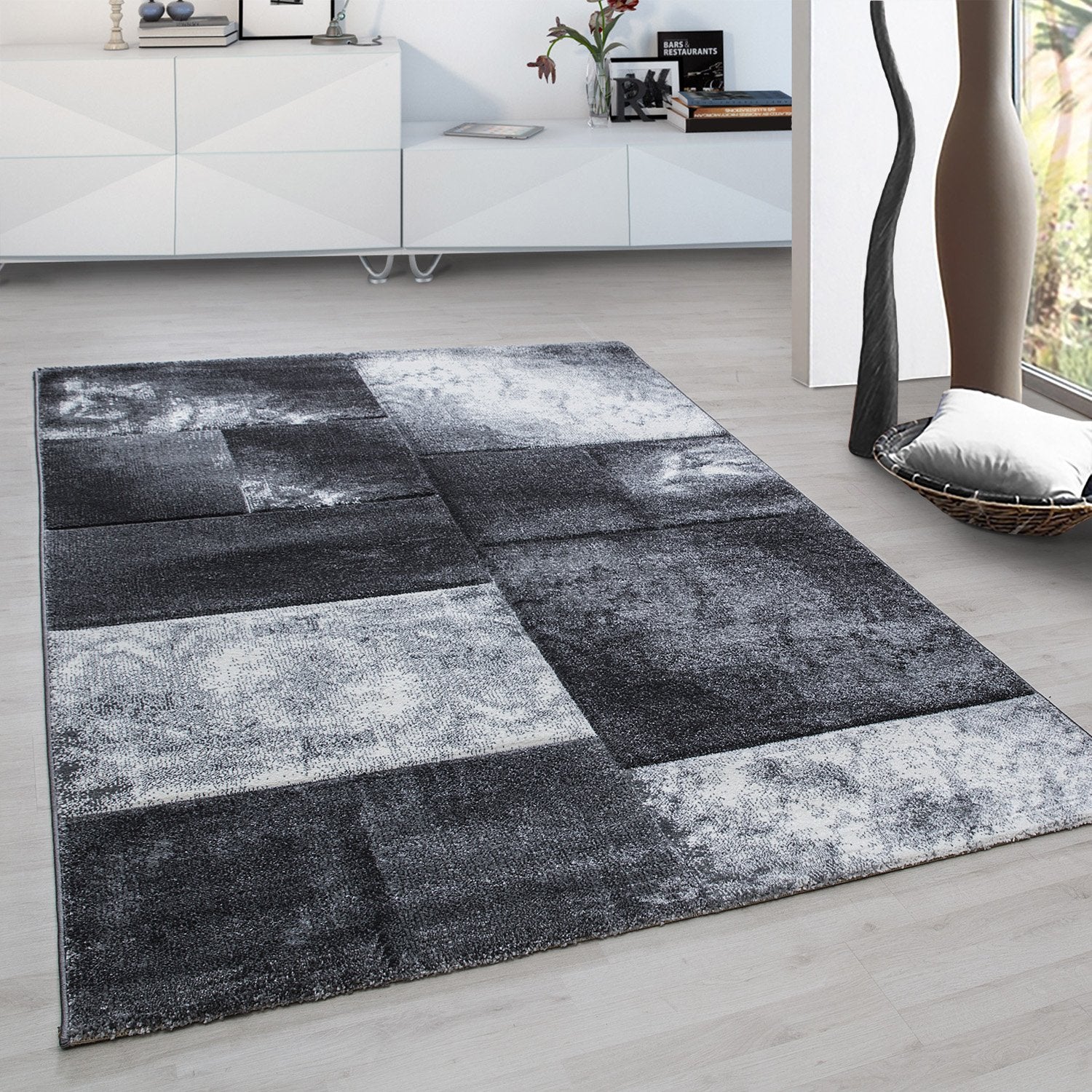 Grijs Tapijt Laagpolig Vloerkleed Omid Modern Vibes - Omid Carpets