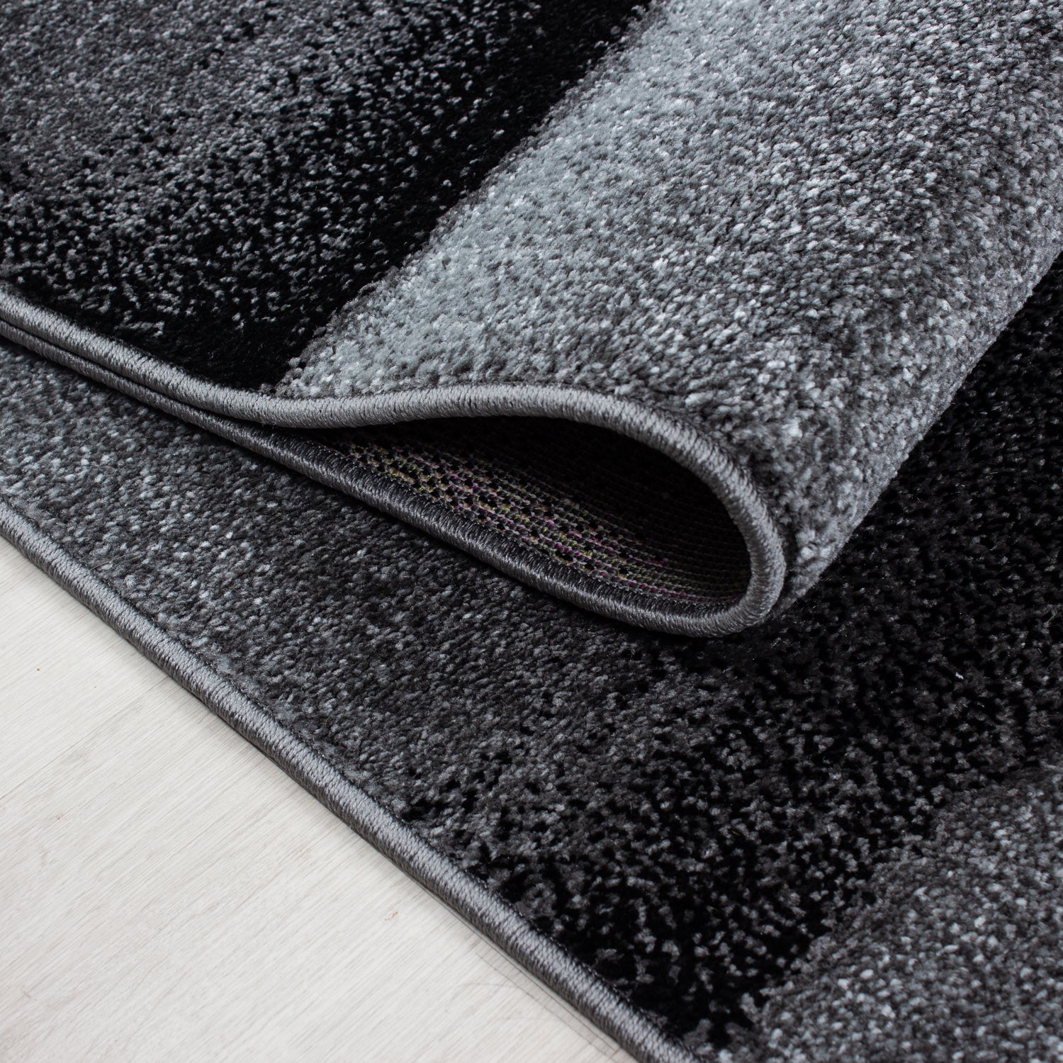 Grijs Tapijt Laagpolig Vloerkleed Omid Structure - Omid Carpets