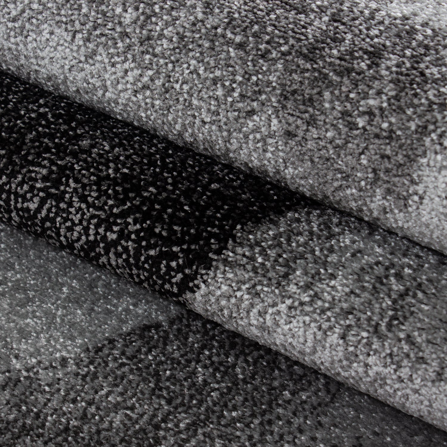 Grijs Tapijt Laagpolig Vloerkleed Omid Structure - Omid Carpets