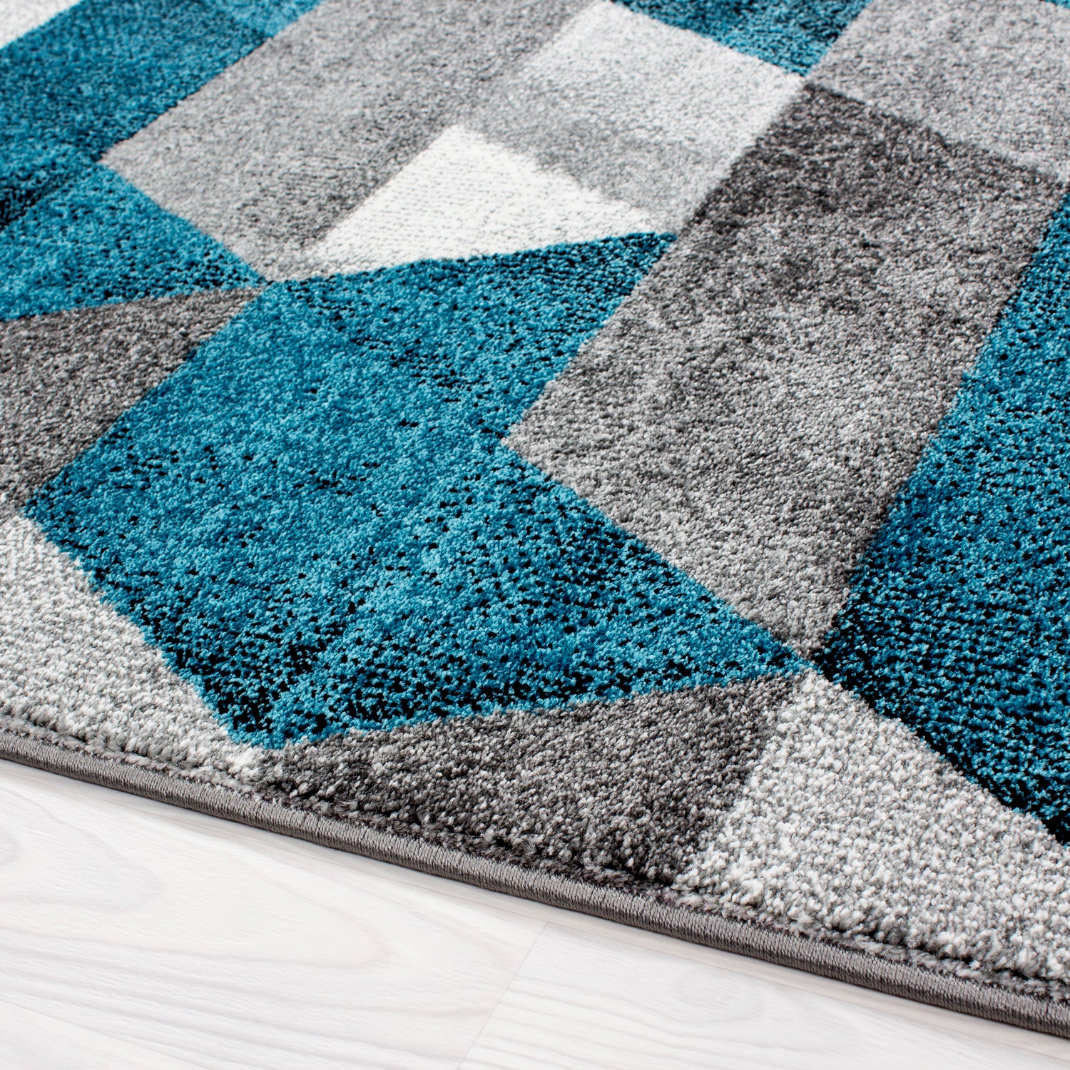 Blauw Tapijt Laagpolig Vloerkleed Omid Perception - Omid Carpets