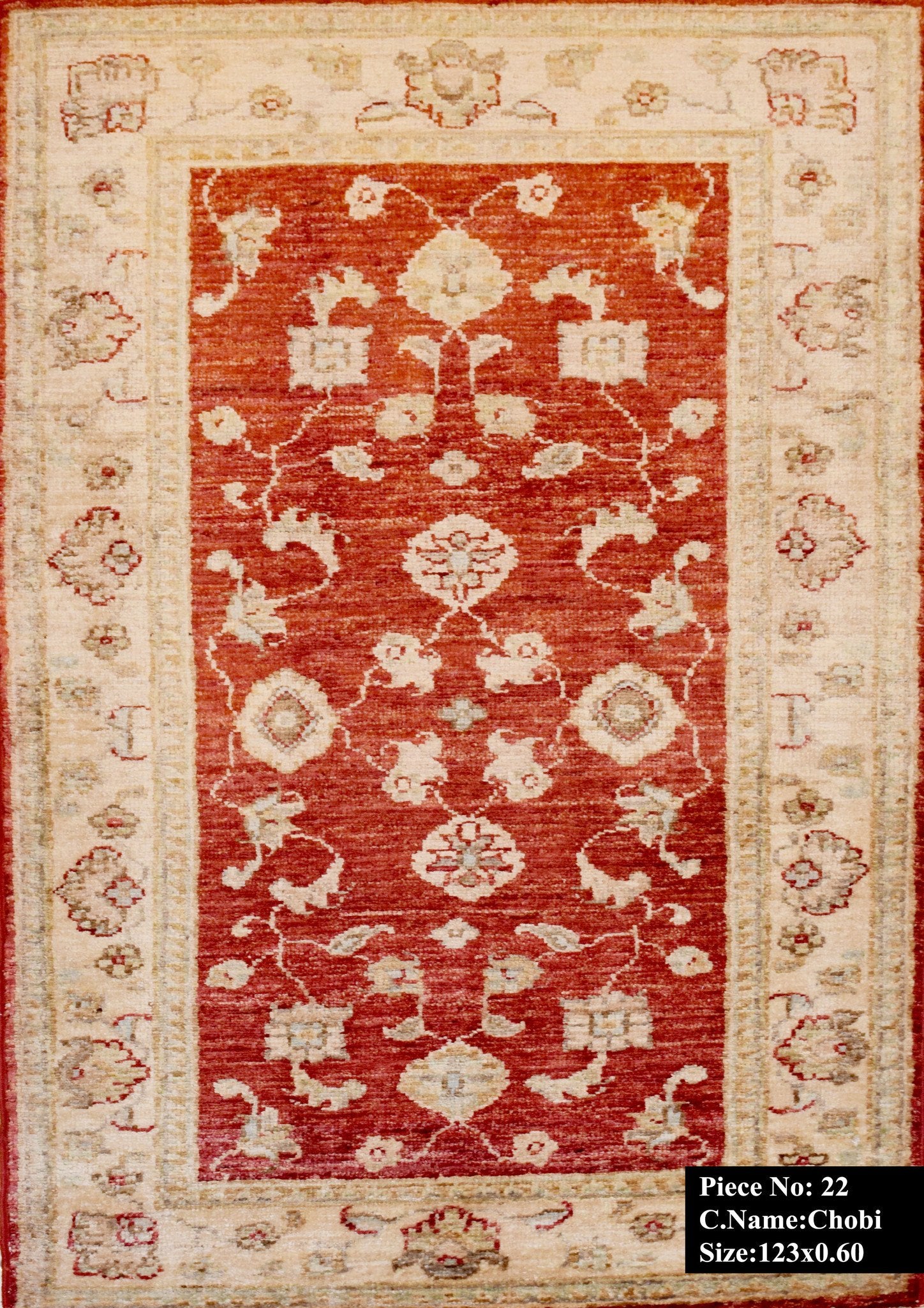 Koningsrode Ziegler Tapijt 123x60 - Omid Carpets