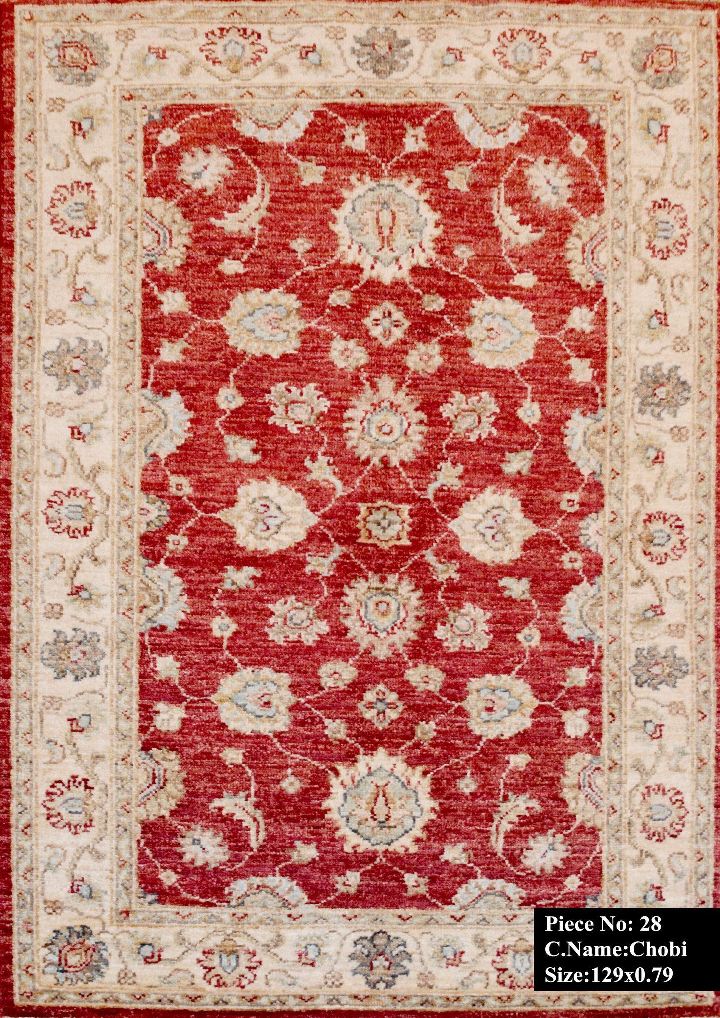 Koningsrode Ziegler Tapijt 129x79 - Omid Carpets