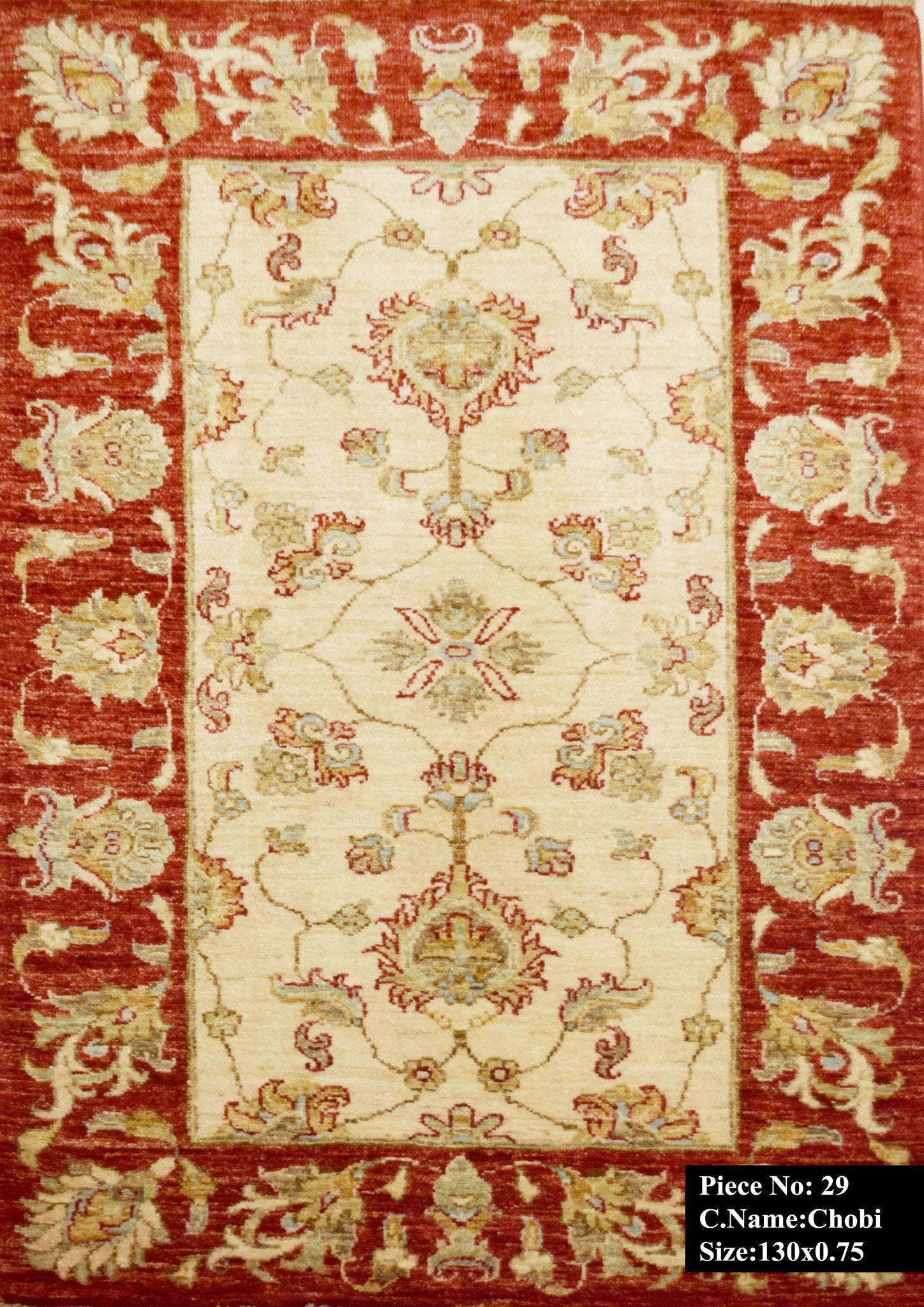 Roestrode Ziegler Tapijt 130x75 - Omid Carpets