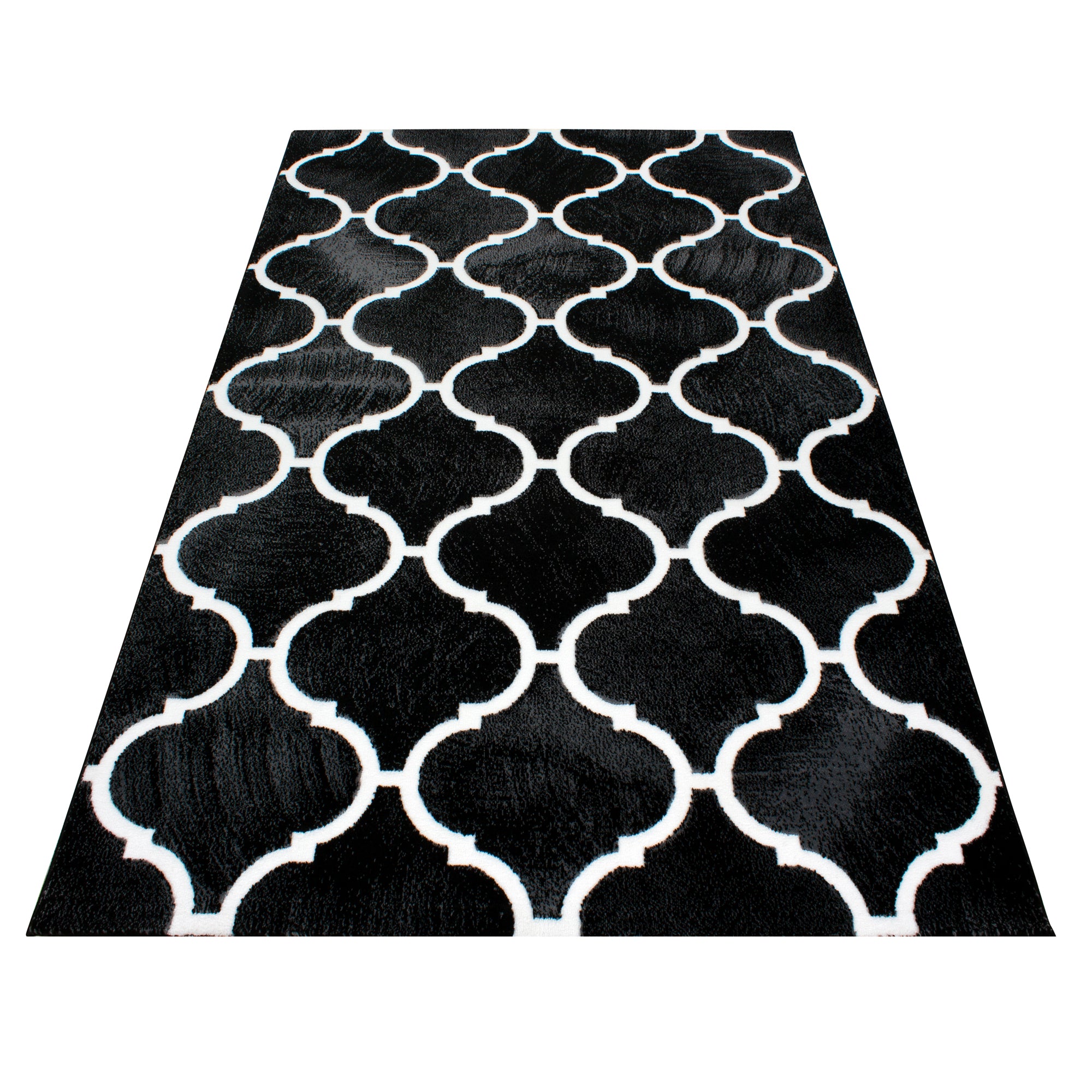 Zwart Tapijt Laagpolig Vloerkleed Omid Curve - Omid Carpets