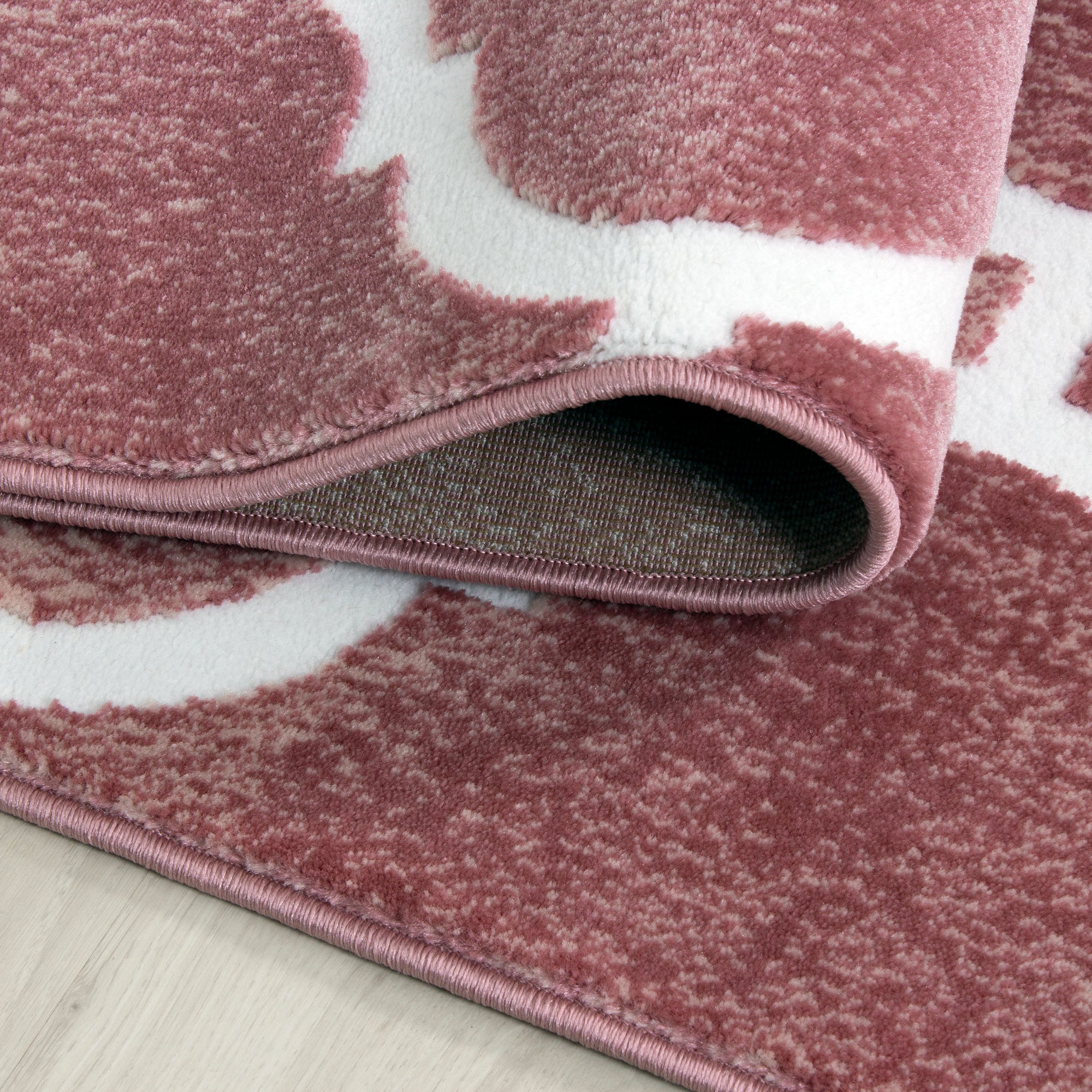 Roos Tapijt Laagpolig Vloerkleed Omid Curve - Omid Carpets