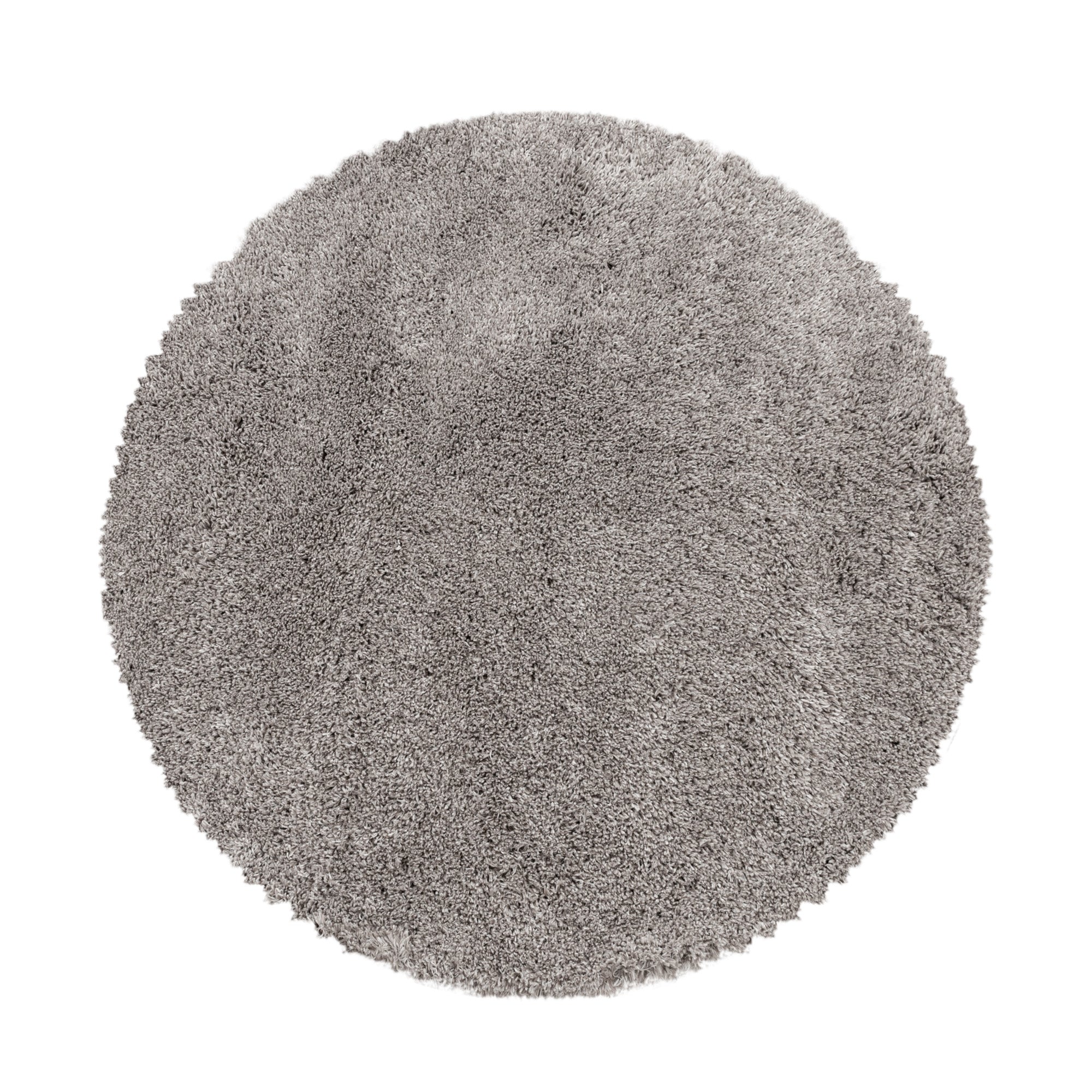 Beige Rond Tapijt Hoogpolig Rond Vloerkleed - Omid Soft Feeling