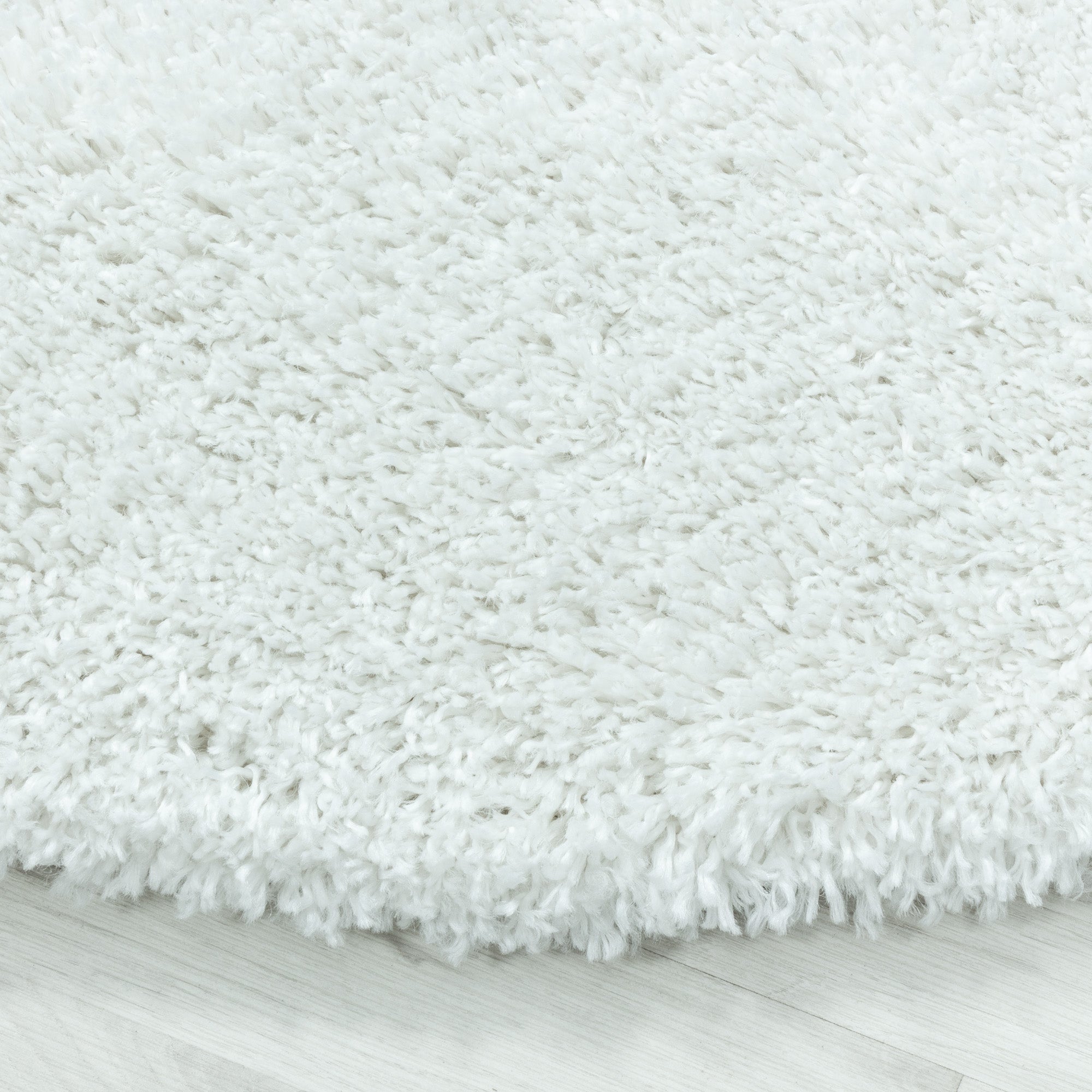 Wit Rond Tapijt Hoogpolig Rond Vloerkleed - Omid Soft Feeling