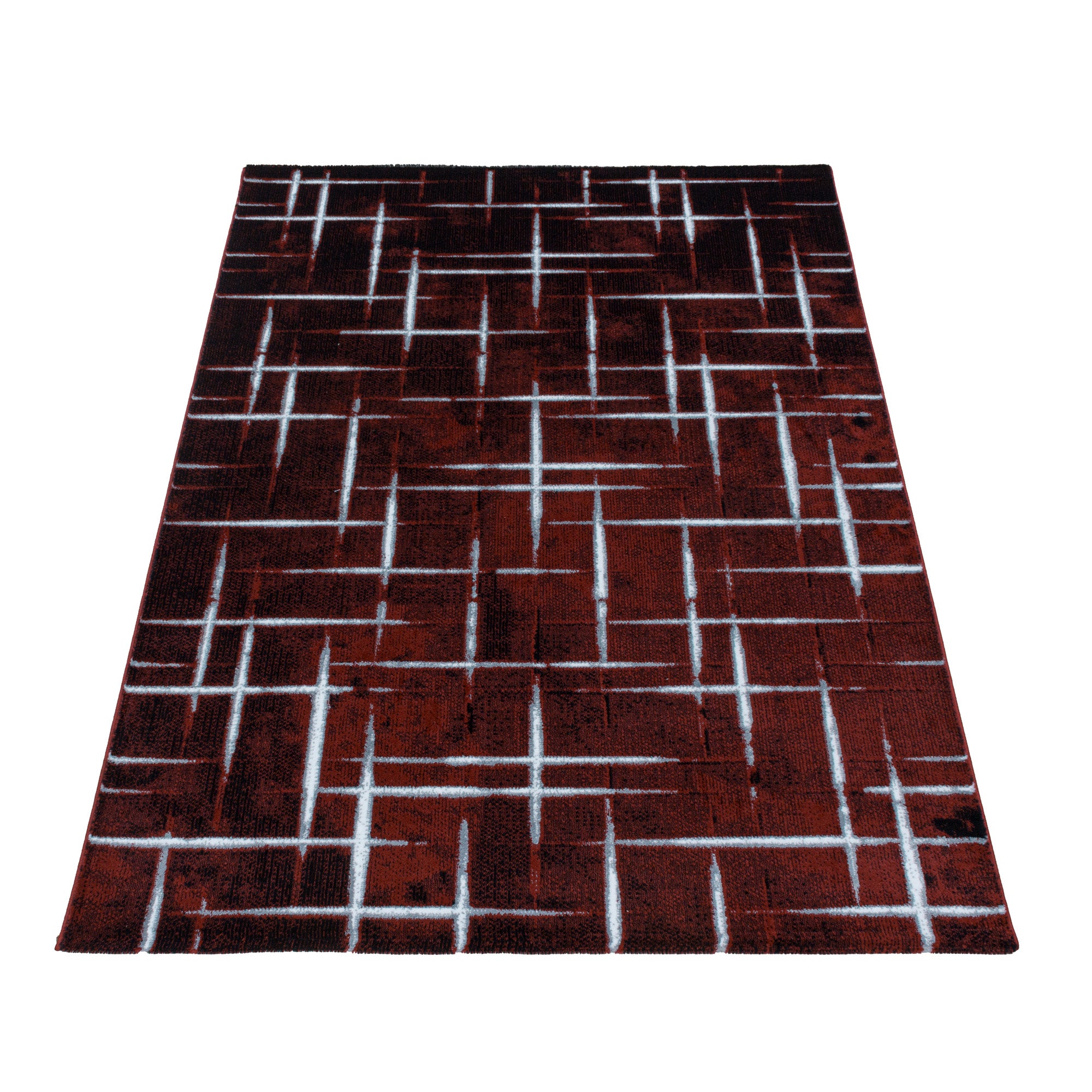 Rood Tapijt Laagpolig Vloerkleed Omid Modern Style