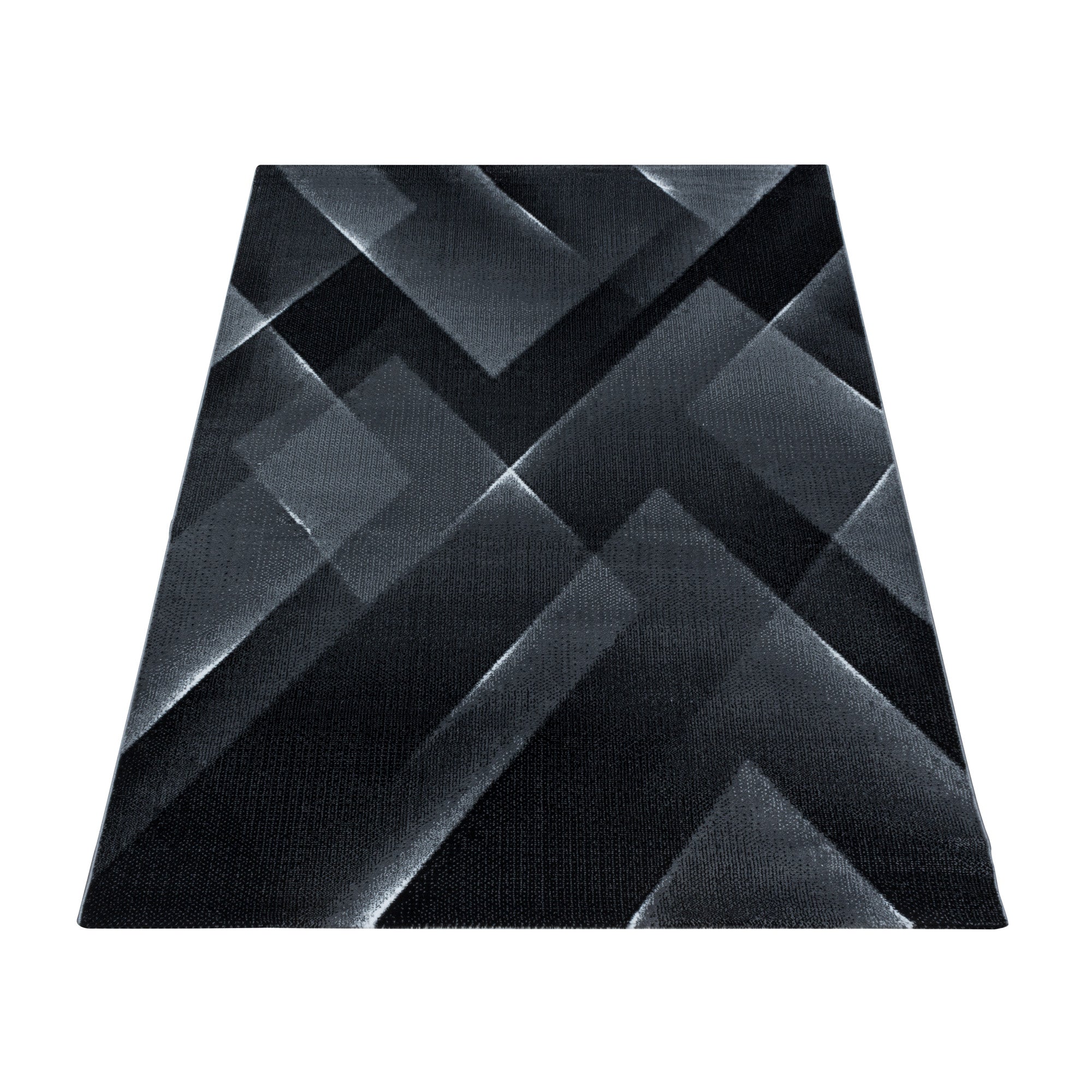 Zwart Tapijt Laagpolig Vloerkleed Omid Modern Style