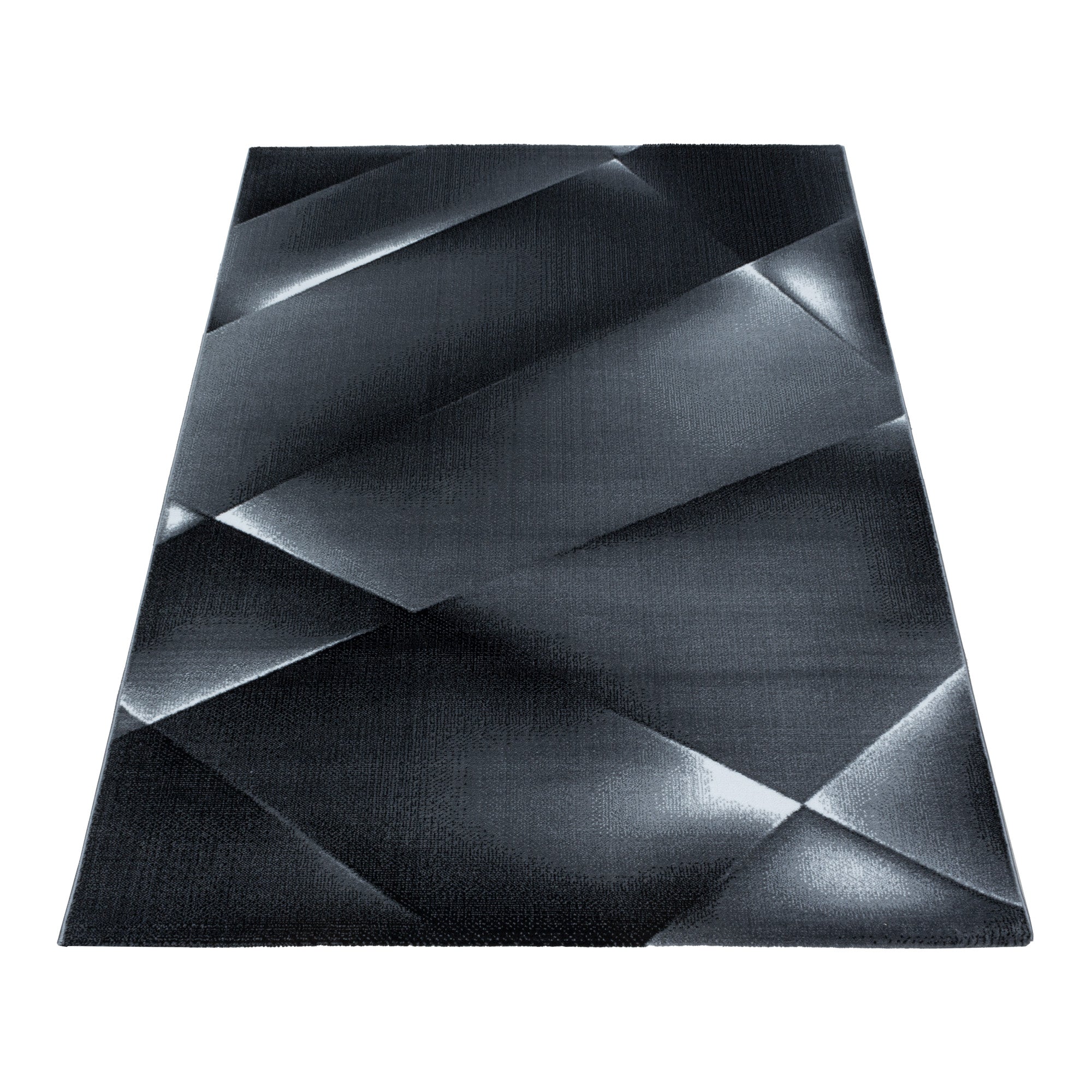 Zwart Tapijt Laagpolig Vloerkleed Omid Modern Comfort