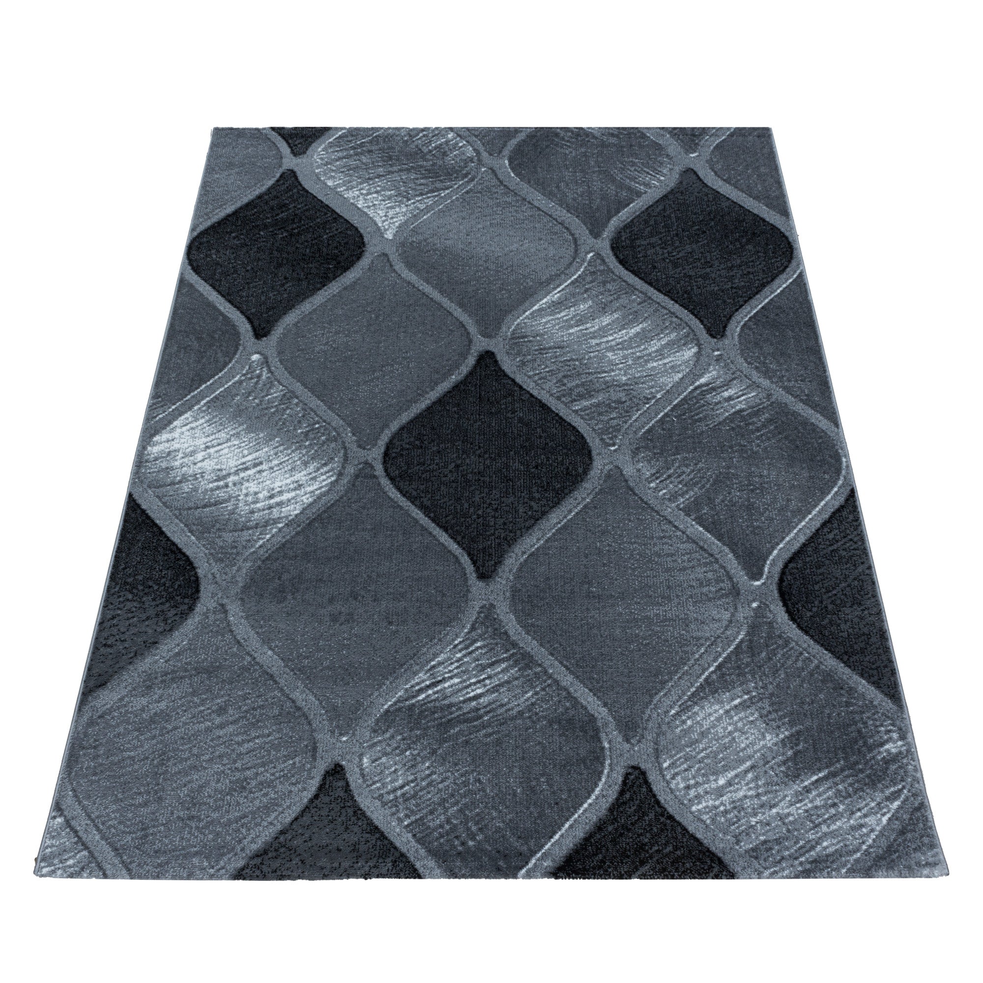 Zwart Tapijt Laagpolig Vloerkleed Omid Modern Comfort