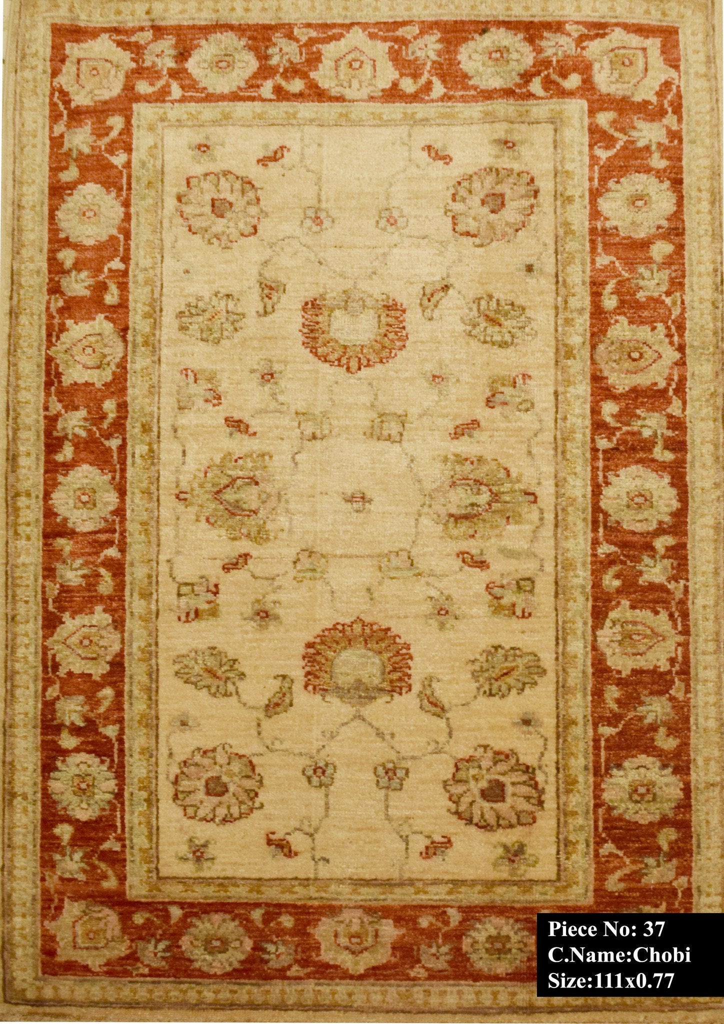 Crème-Oranje Ziegler Tapijt 111x77 - Omid Carpets