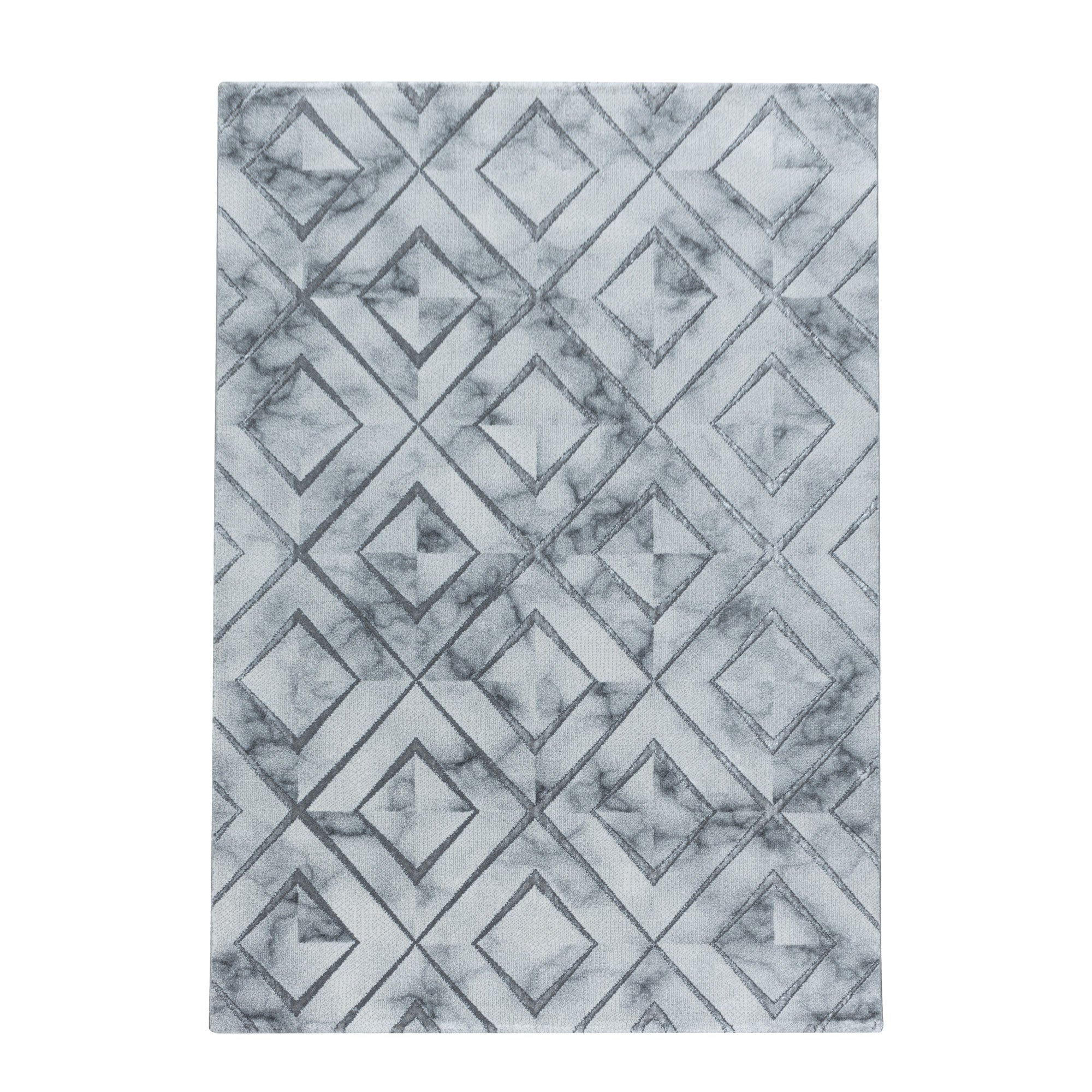 Zilver Tapijt Laagpolig Vloerkleed Omid Perfect Symmetry