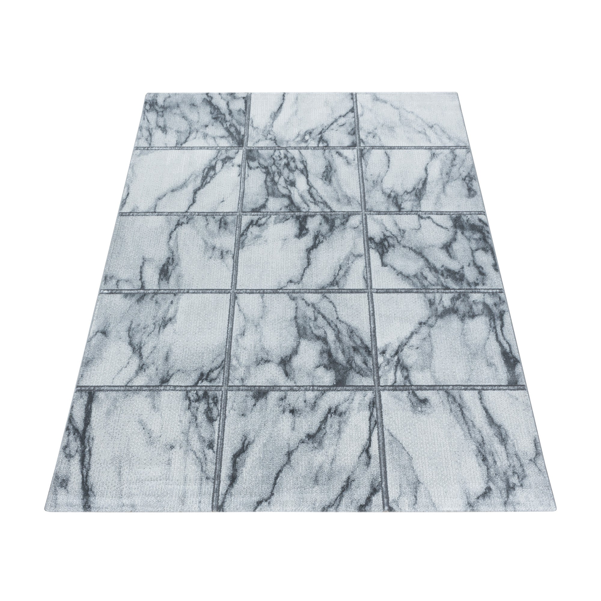 Zilver Tapijt Laagpolig Vloerkleed Omid Marble Inspiration