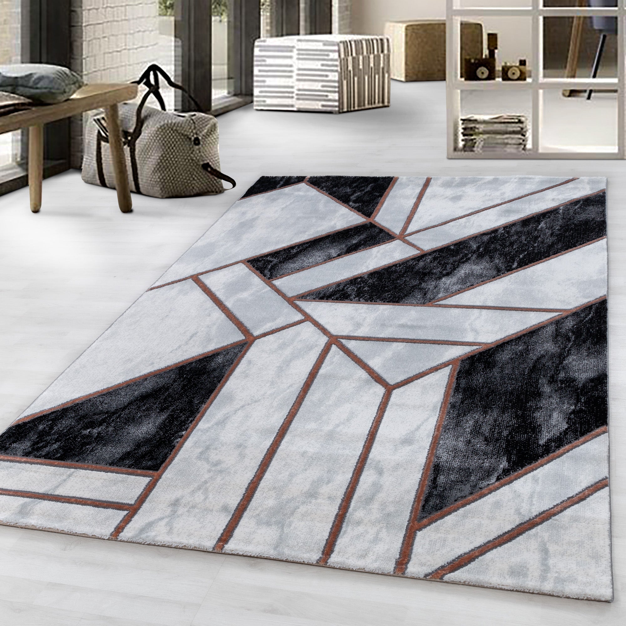 Roze Tapijt Laagpolig Vloerkleed Omid Marble Inspiration