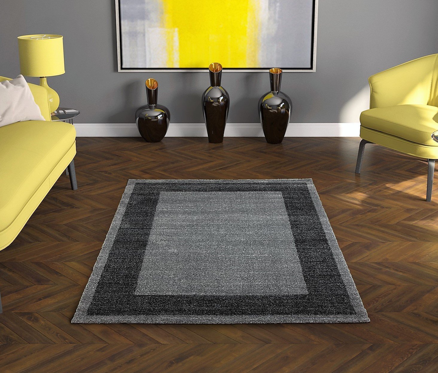 Grijs - Zwarte Gabeh Tapijt - Omid Carpets