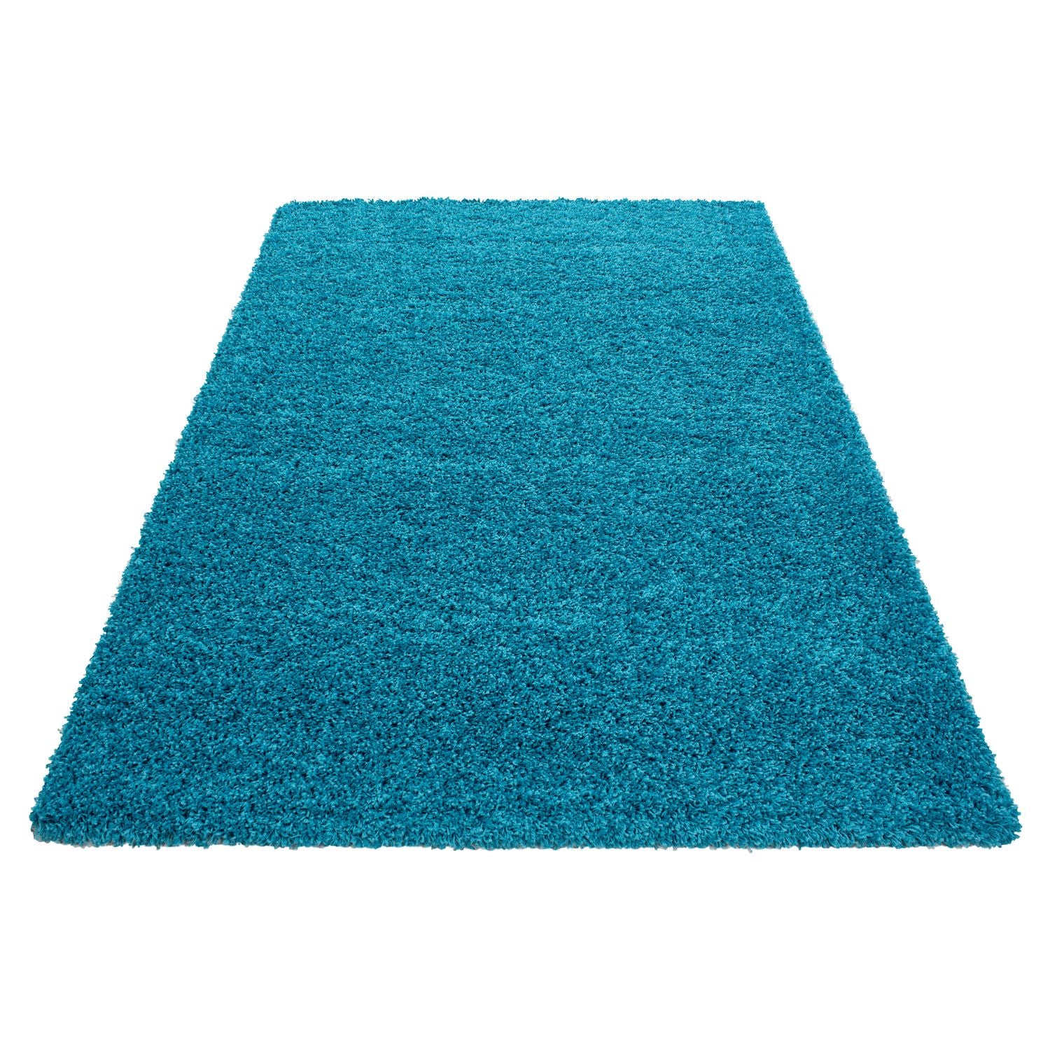 Turquoise Tapijt Hoogpolig Vloerkleed - Omid Thick Shaggy