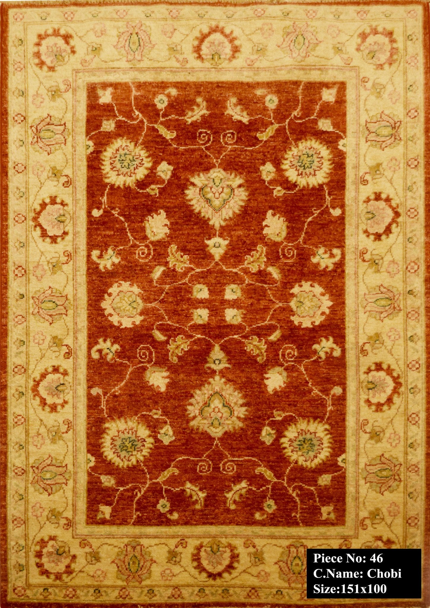 Koningsrode Ziegler Tapijt 151x100 - Omid Carpets