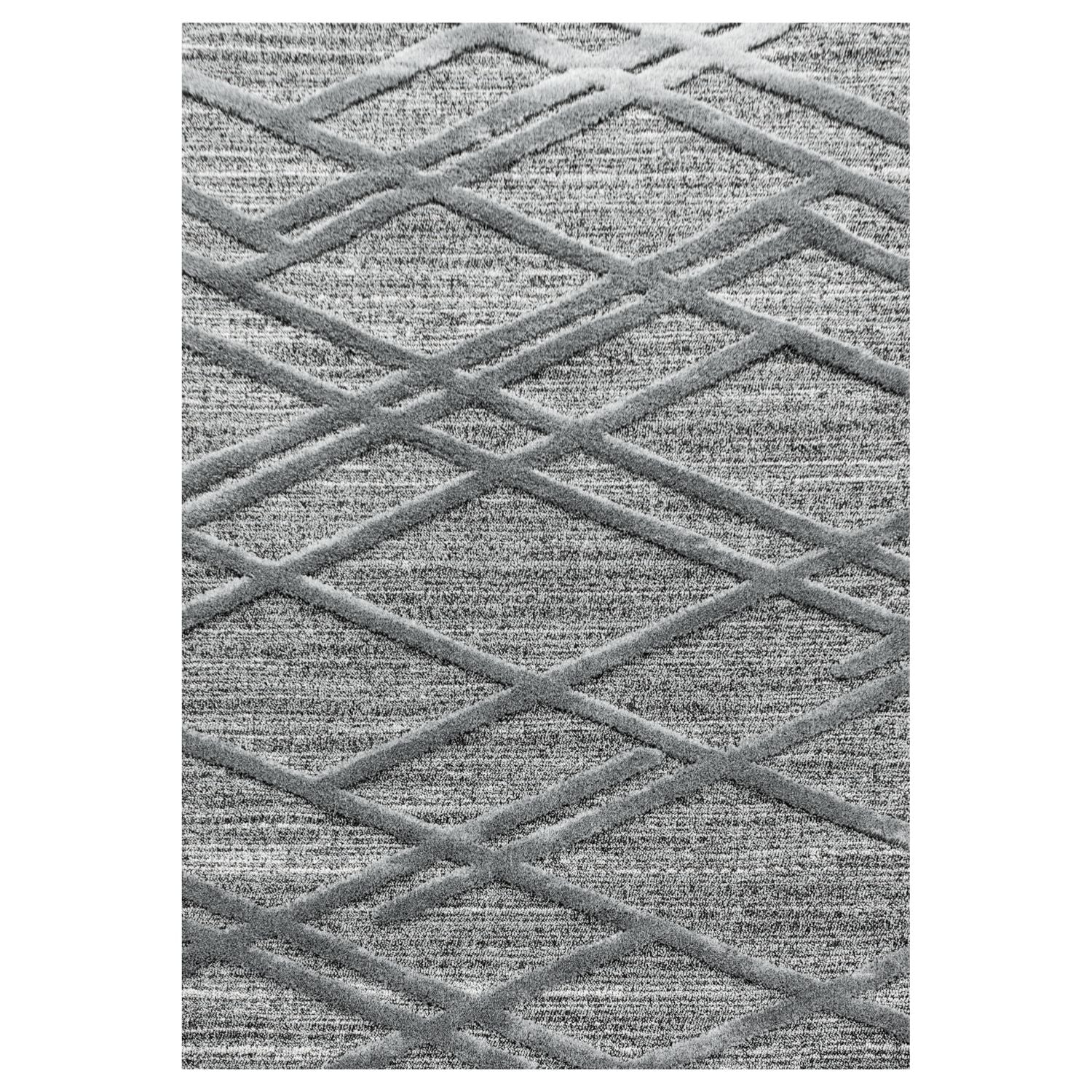 Grijs Tapijt Laagpolig Vloerkleed Omid Modern 3D Structure