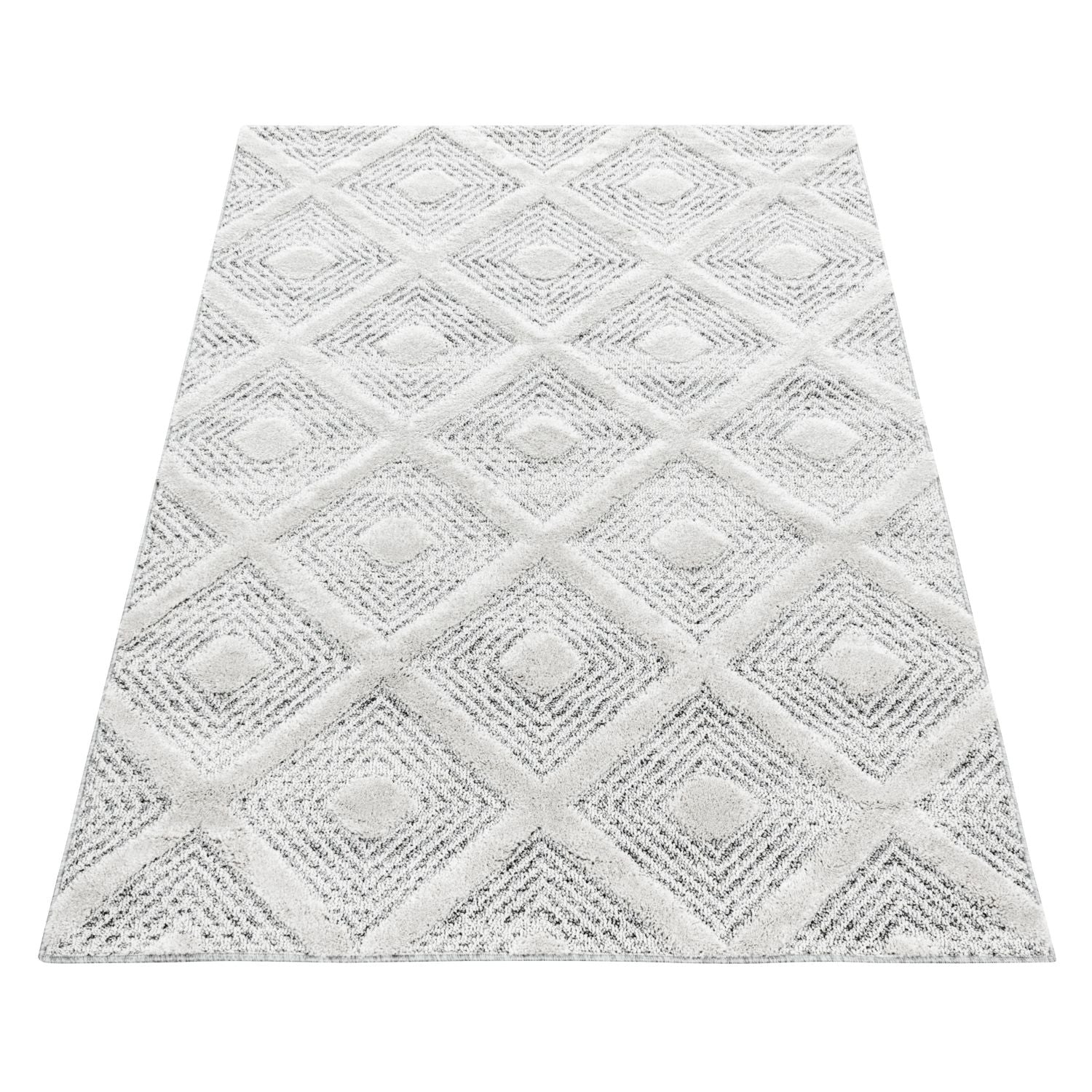 Grijs Tapijt Laagpolig Vloerkleed Omid Modern 3D Structure