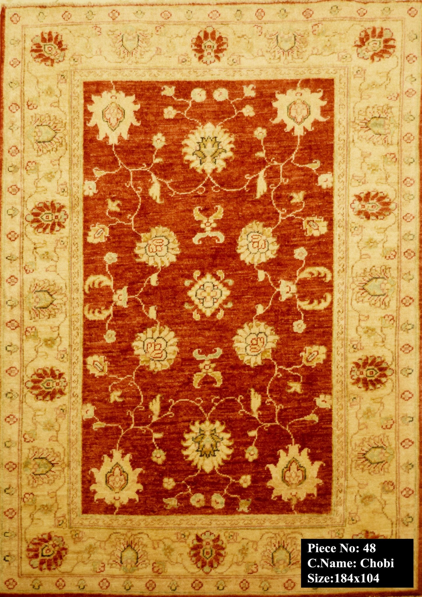 Koningsrode Ziegler Tapijt 148x104 - Omid Carpets