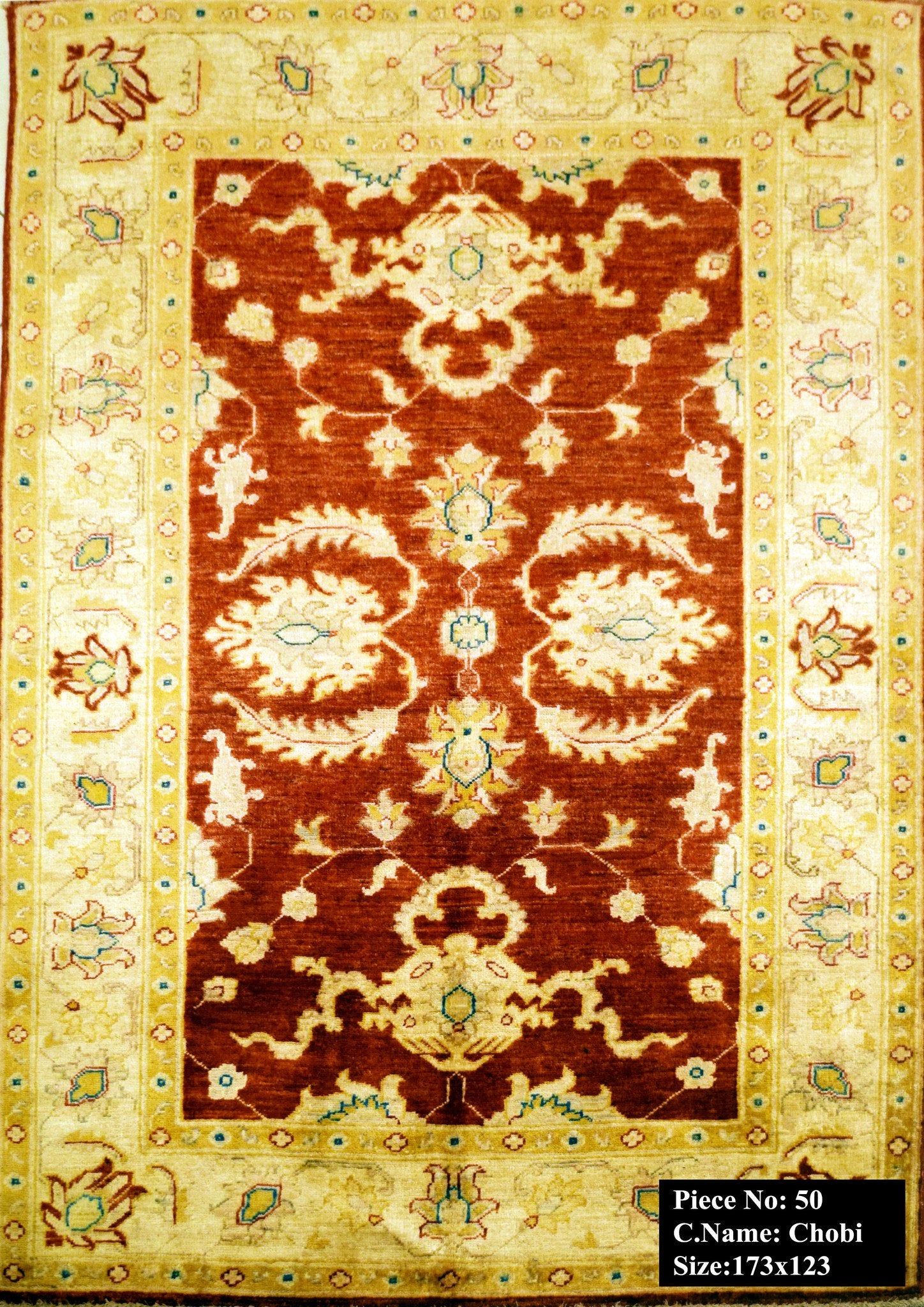 Koningsrode Ziegler Tapijt 173x123 - Omid Carpets