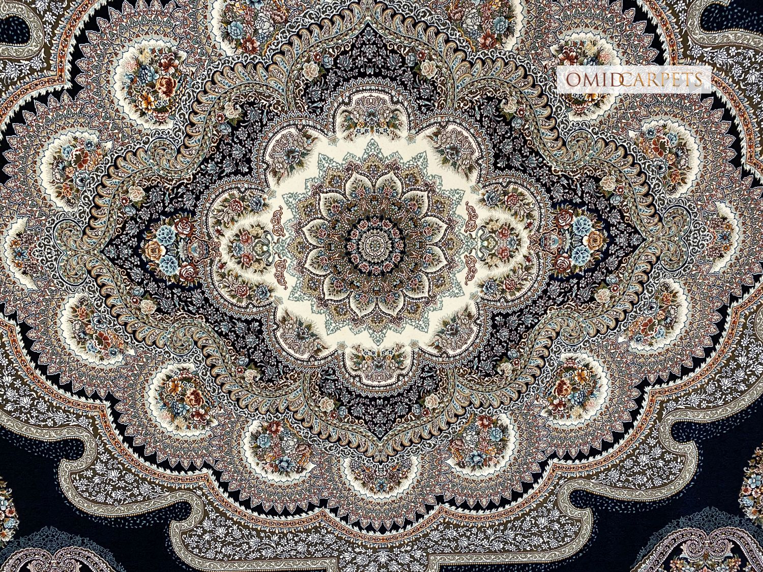 قالین 700 شانه * Blauw Tapijt Laagpolig Klassiek Vloerkleed - Omid Premium Classic - 1,5 Miljoen punten/m²