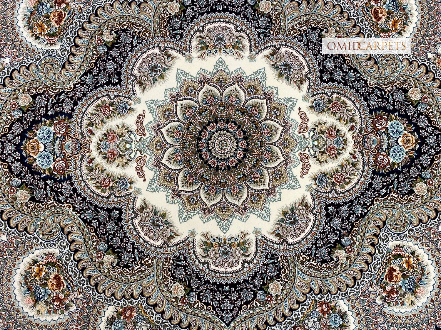 قالین 700 شانه * Blauw Tapijt Laagpolig Klassiek Vloerkleed - Omid Premium Classic - 1,5 Miljoen punten/m²