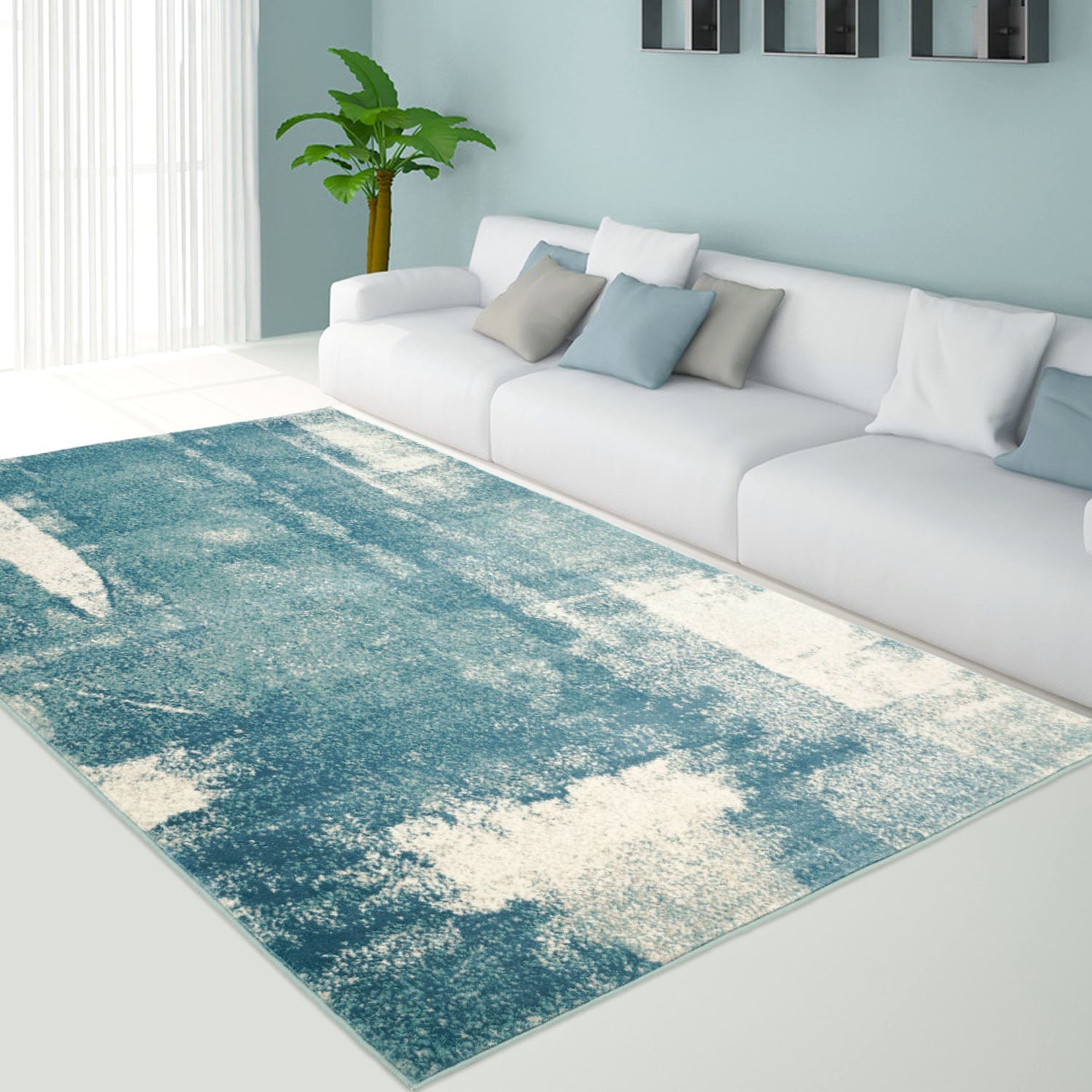 Tapijt Omid Sky Vloerkleed Blauw - Omid Carpets